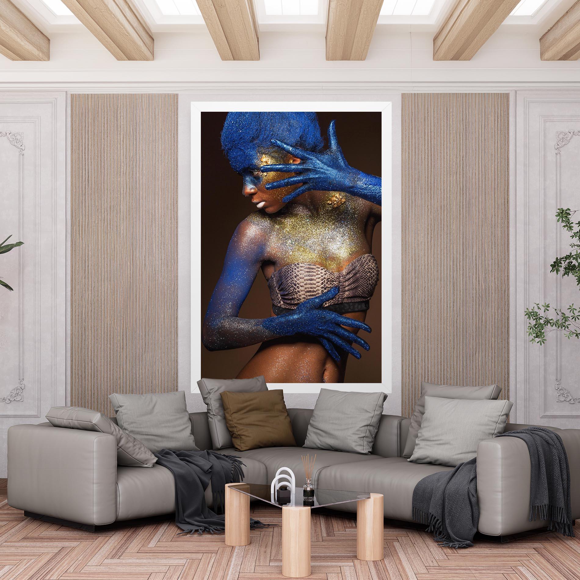 Leinwandbild Blue Hair Make Up mockup 6