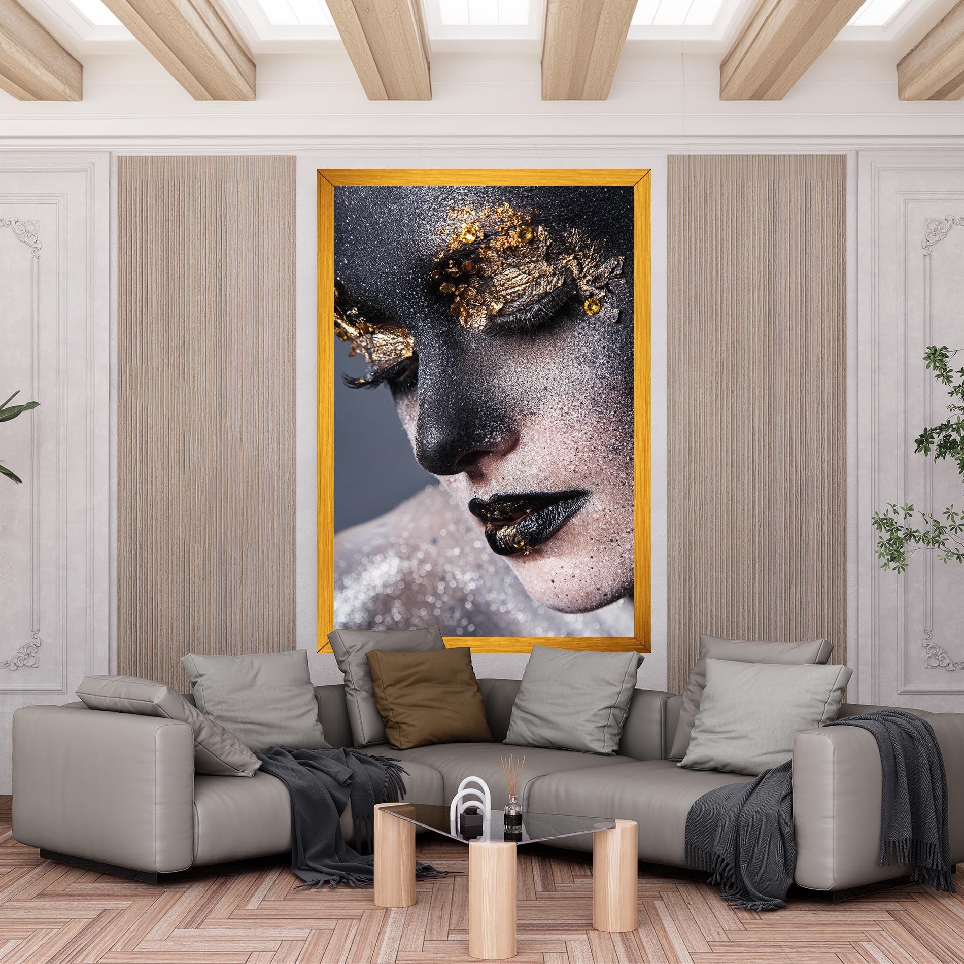 Beautiful Gold Artistic Makeup mockup 6