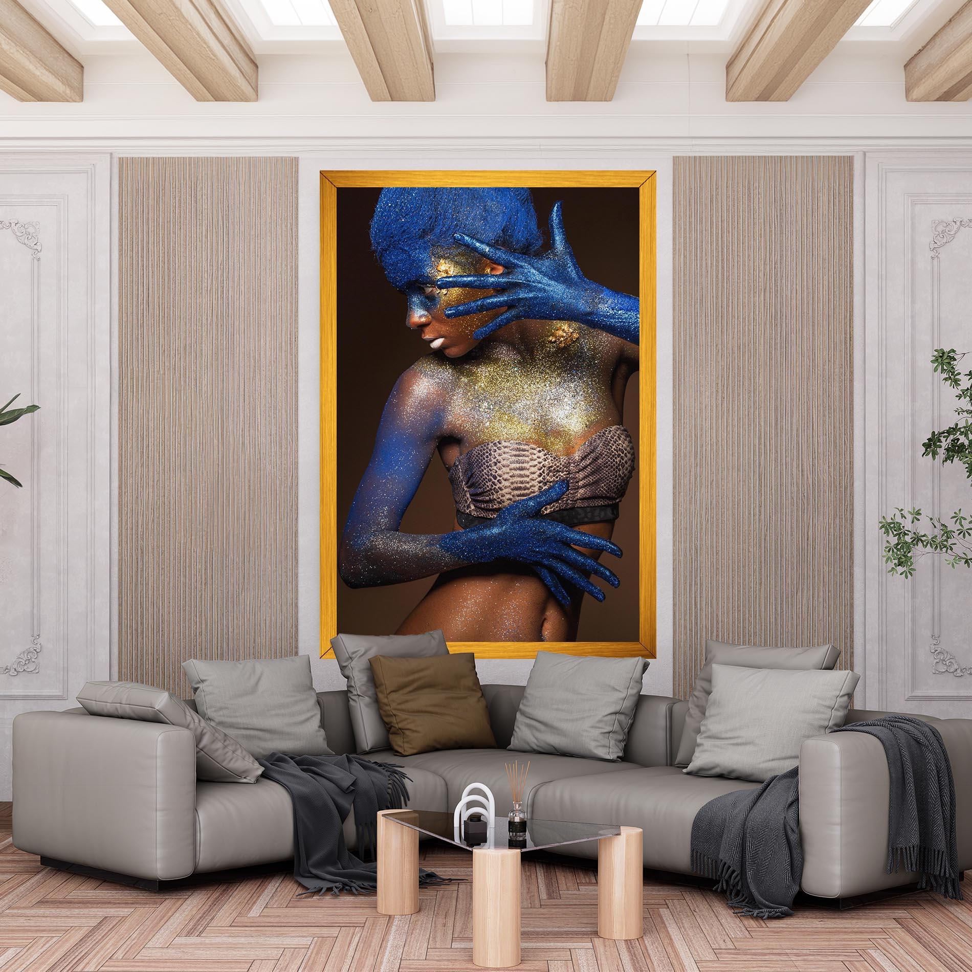 Leinwandbild Blue Hair Make Up mockup 6