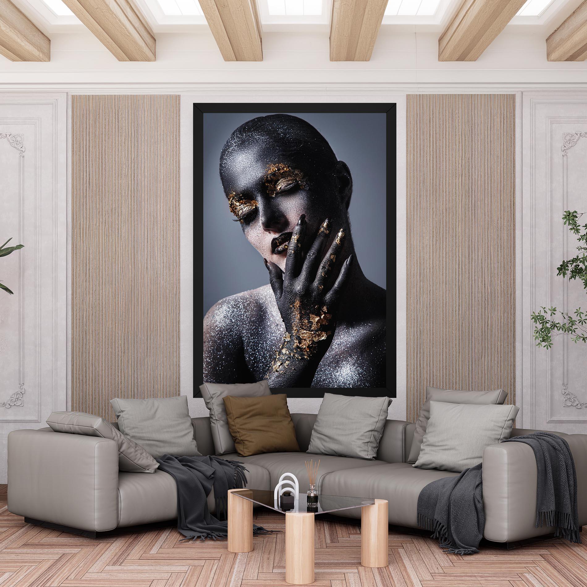 Leinwandbild Artistic Black Makeup mockup 6