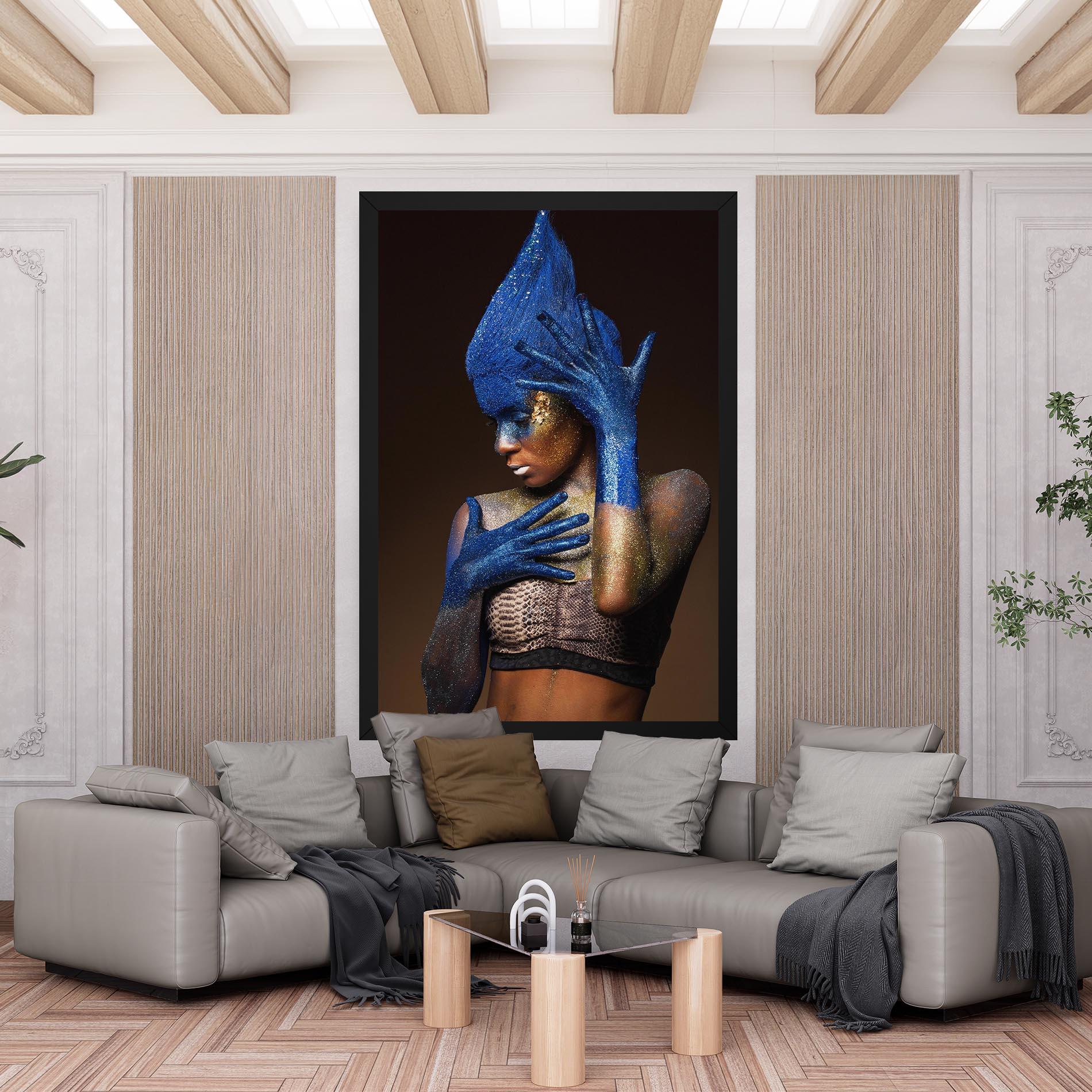 Leinwandbild Blue Hands Makeup mockup 6