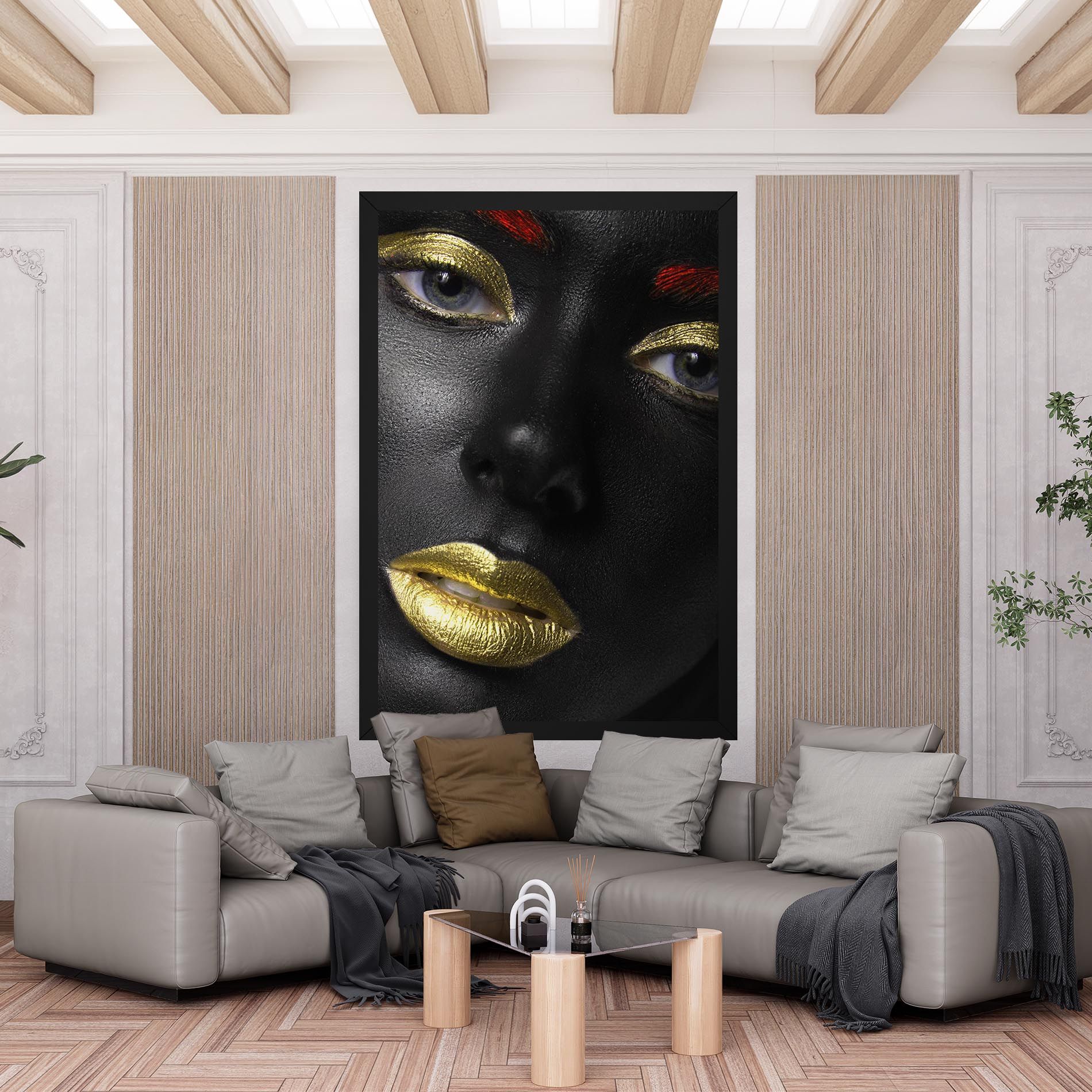 Gold Make Up And Lips mockup 6