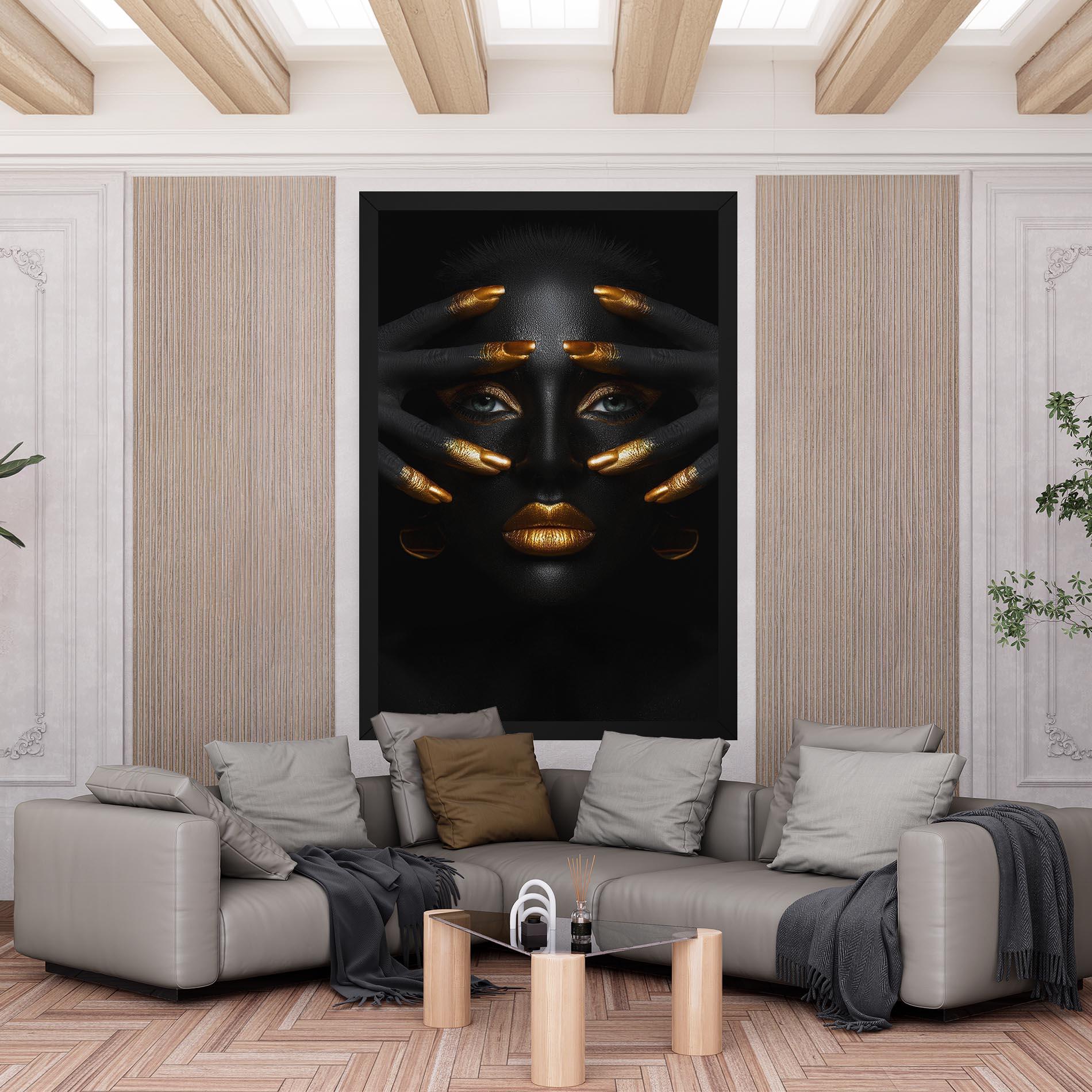 Leinwandbild Gold Makeup Fingertips mockup 6