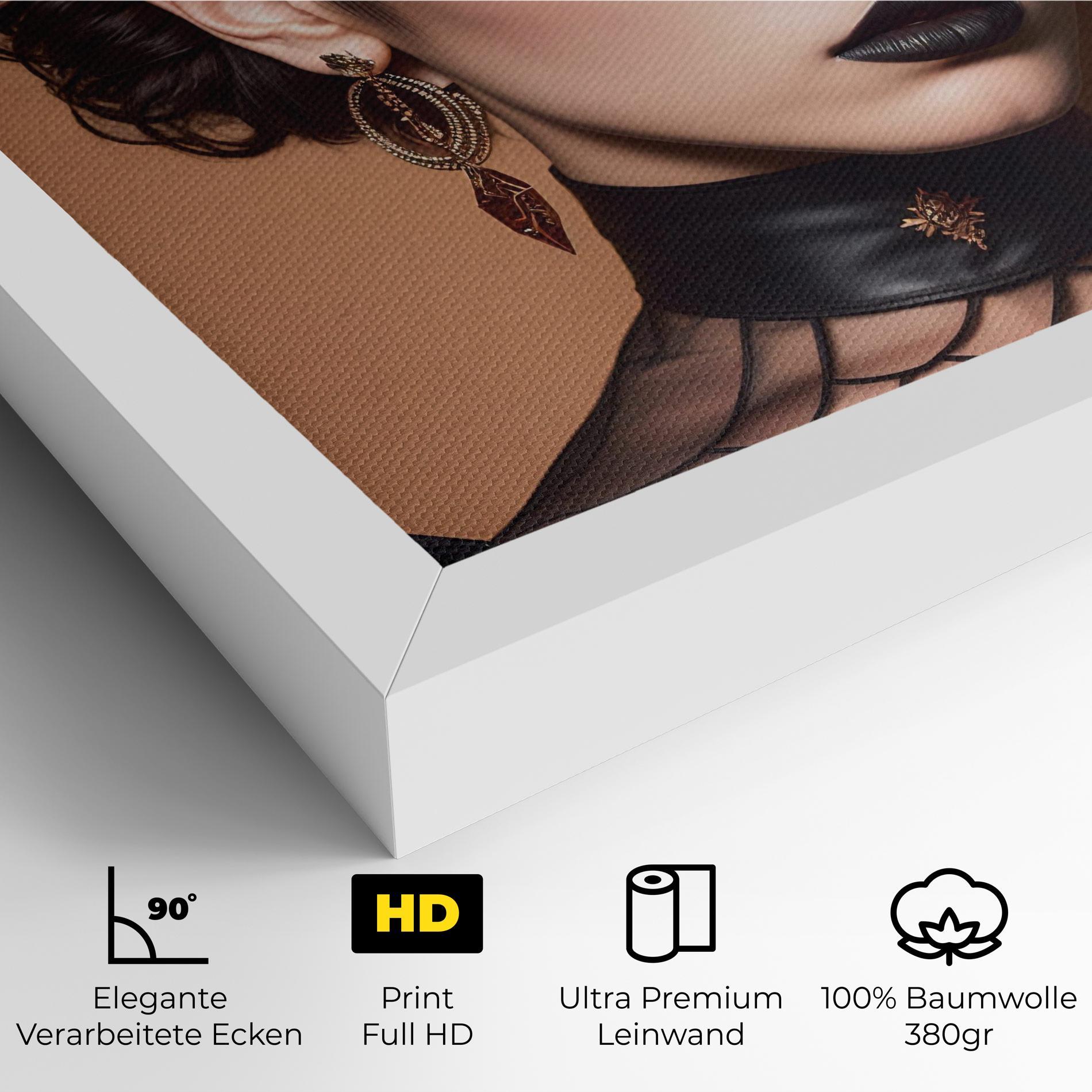 Leinwandbild Black Lips Makeup mockup 4