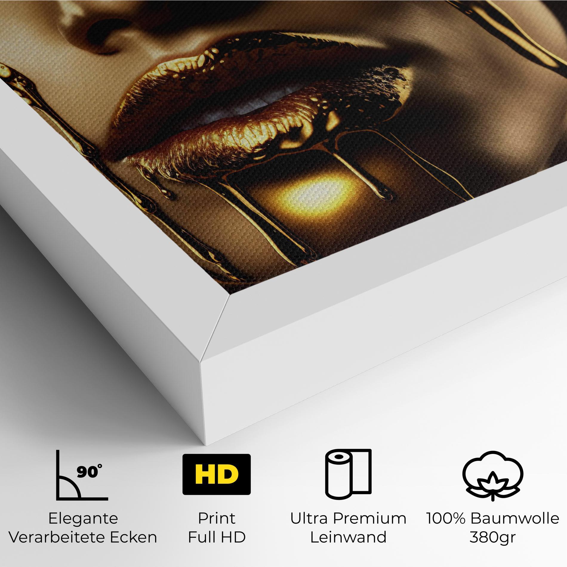 Leinwandbild Gold Dripping Makeup mockup 4