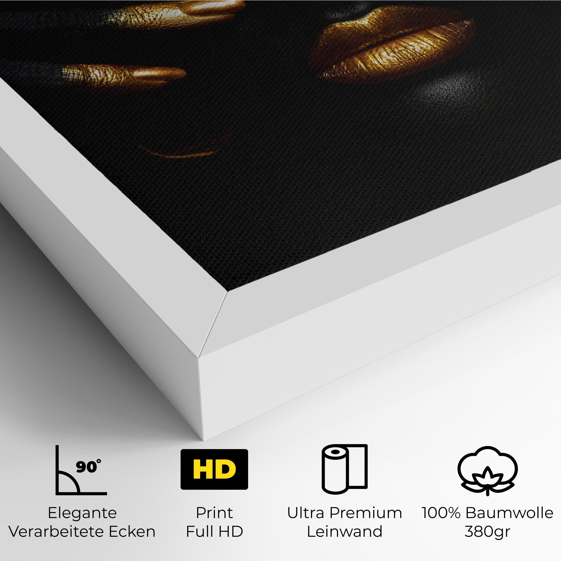 Leinwandbild Gold Makeup Fingertips mockup 4