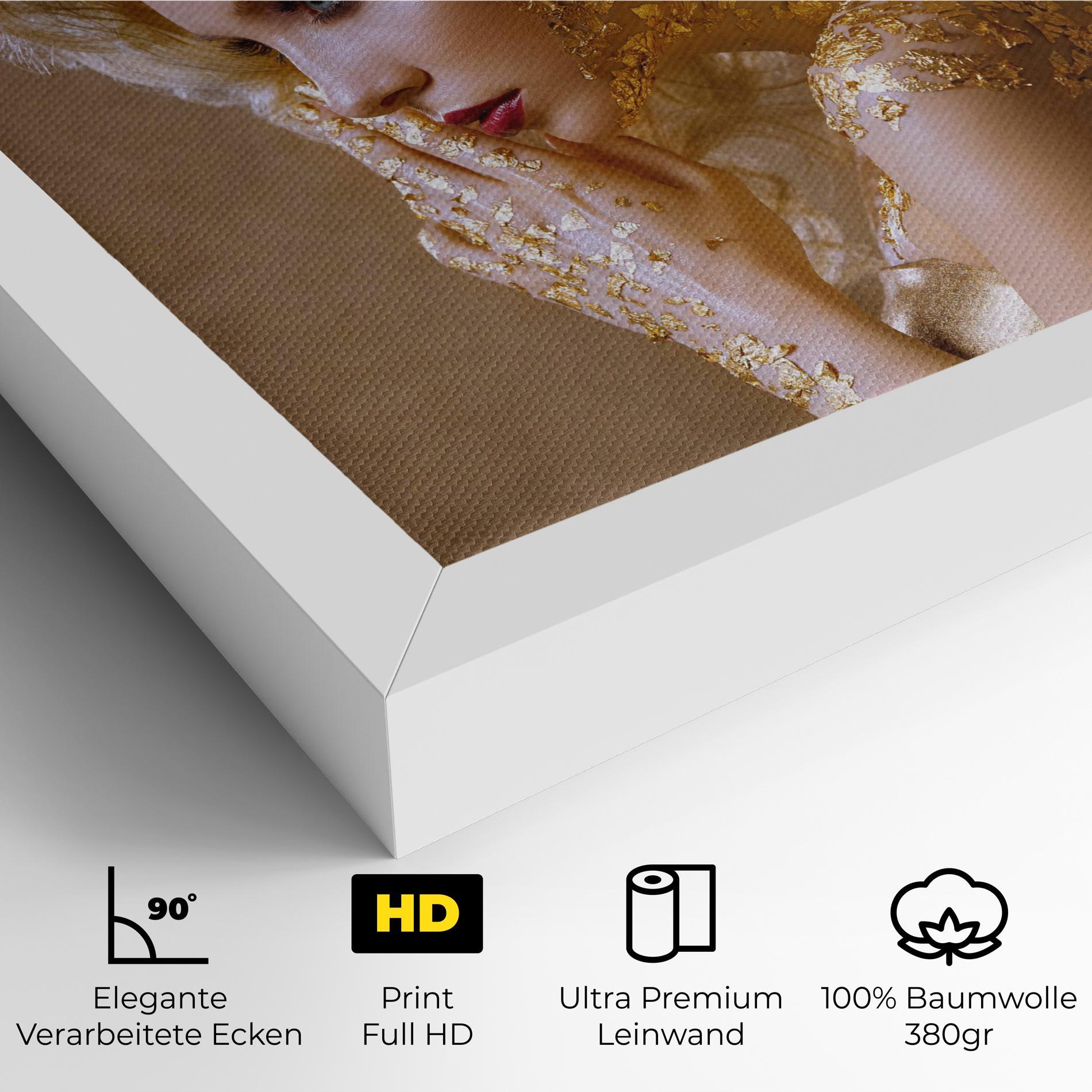 Leinwandbild Gold Paper Makeup mockup 4
