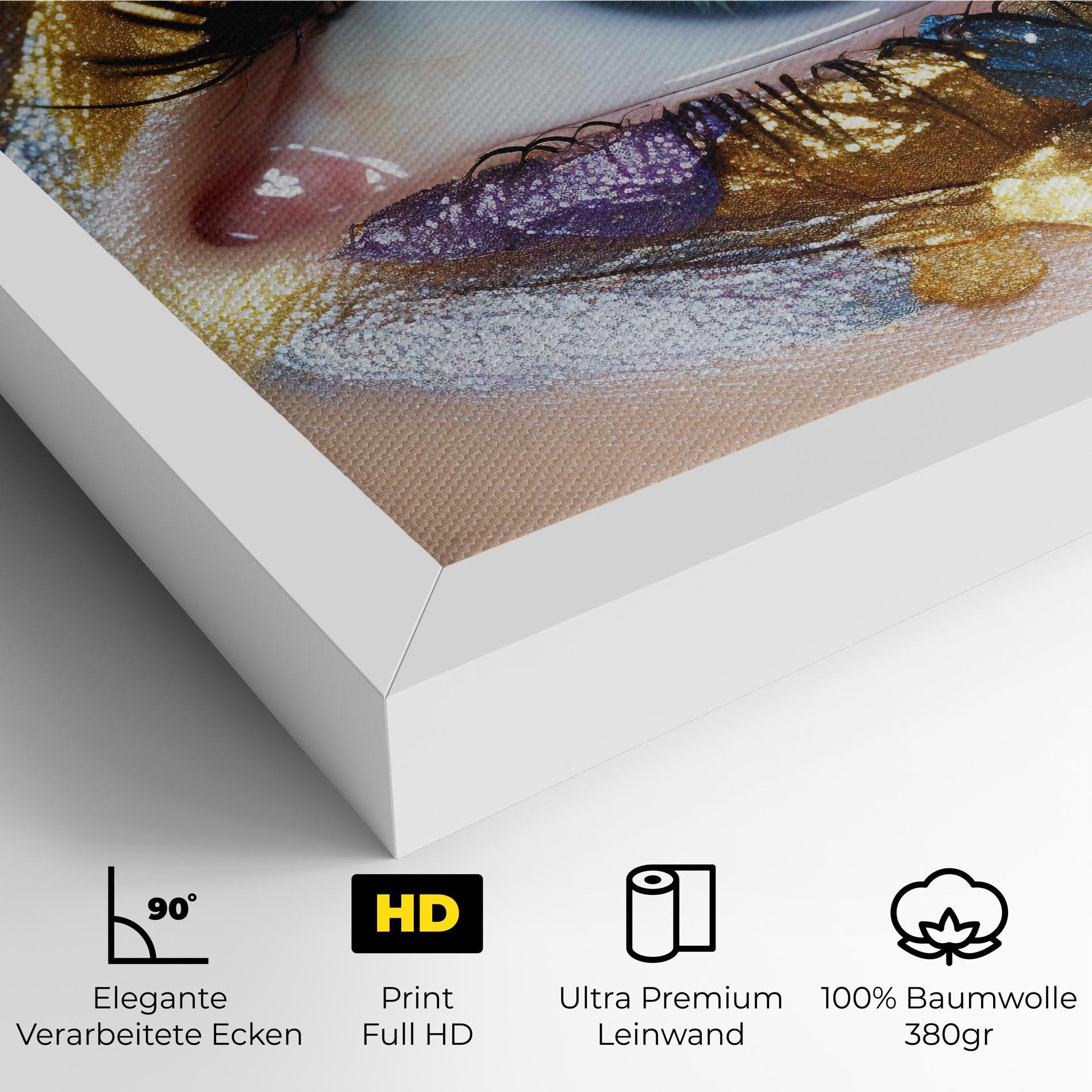 Leinwandbild Golden Purple Make Up mockup 4