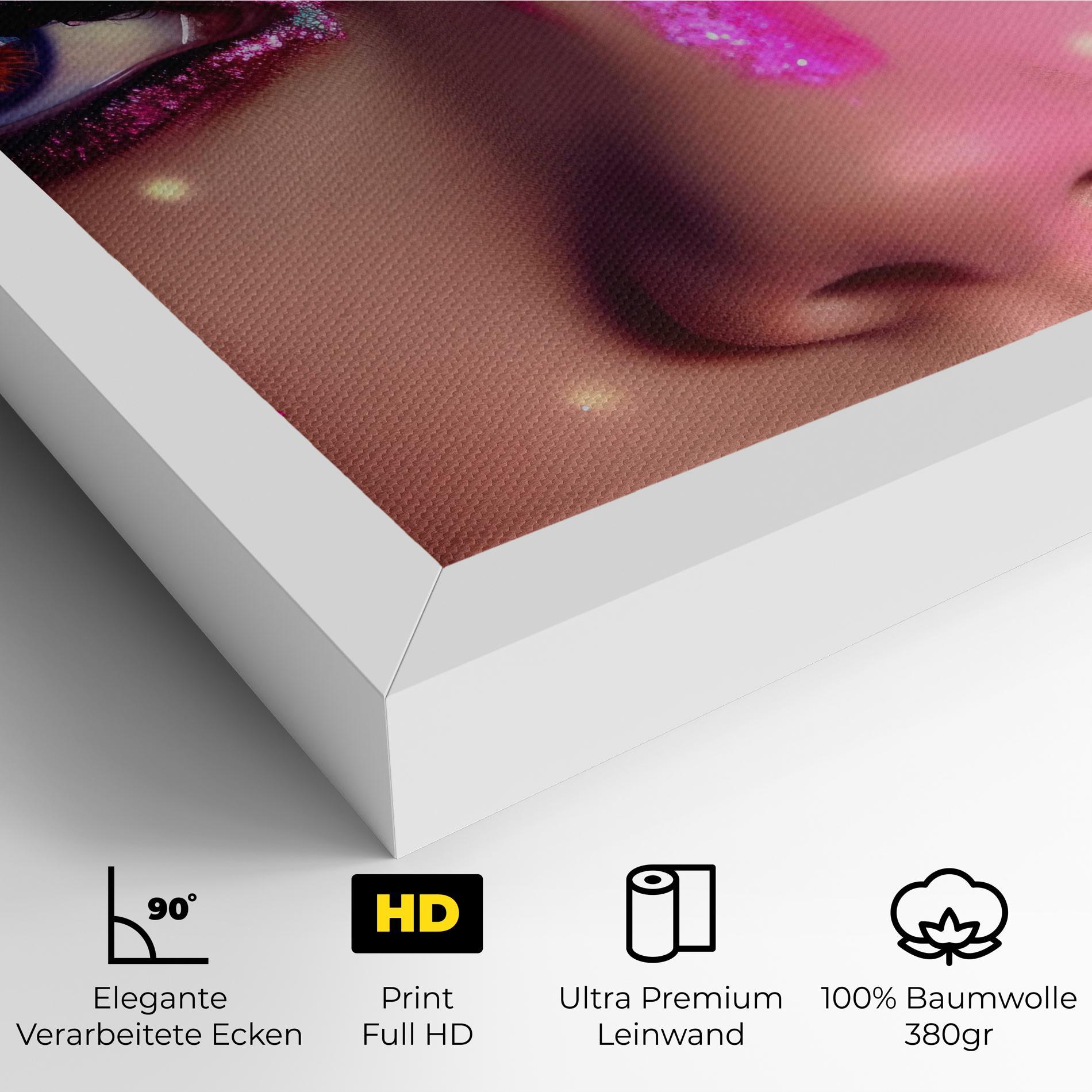 Leinwandbild Pink Glitter Makeup mockup 4