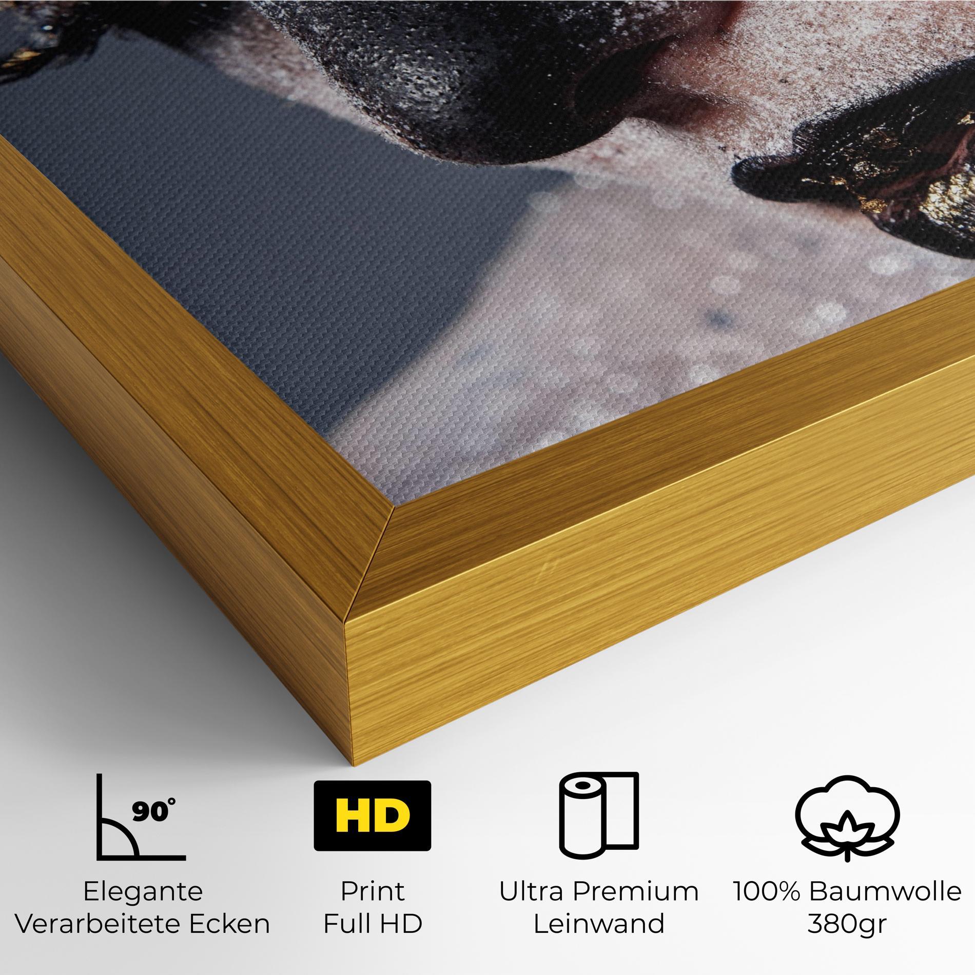 Leinwandbild Beautiful Gold Artistic Makeup mockup 4