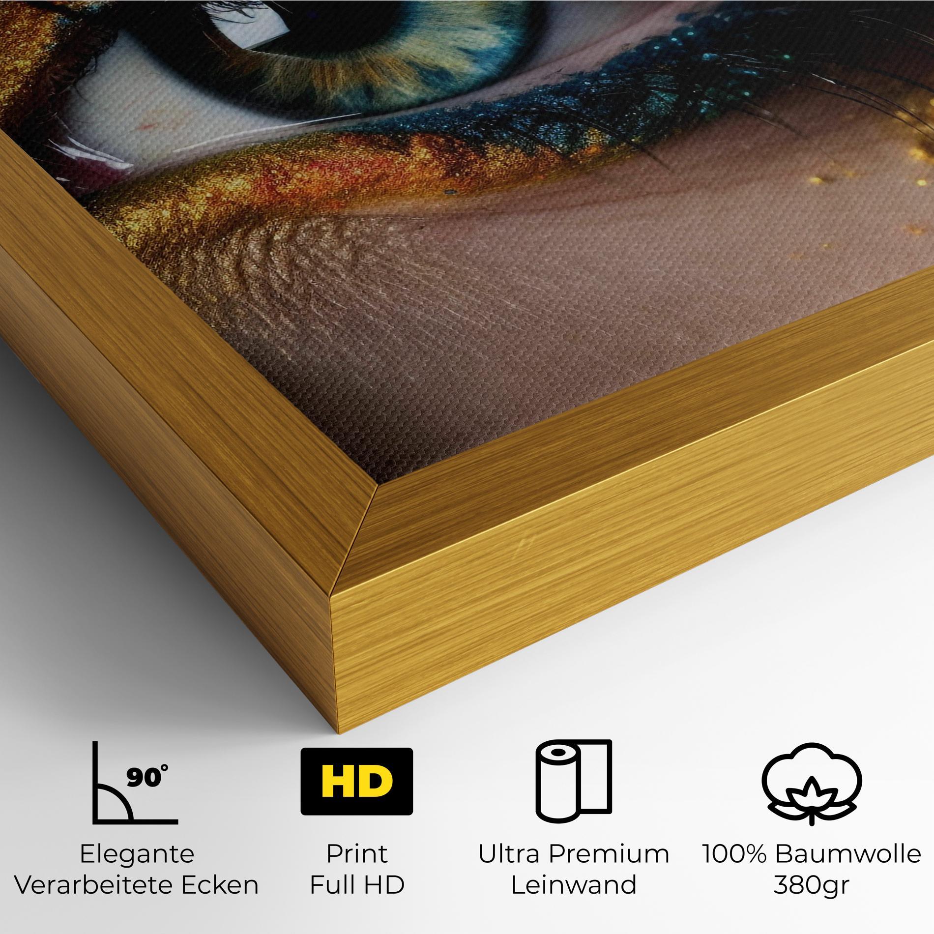 Leinwandbild Blue Green Eye Makeup mockup 4