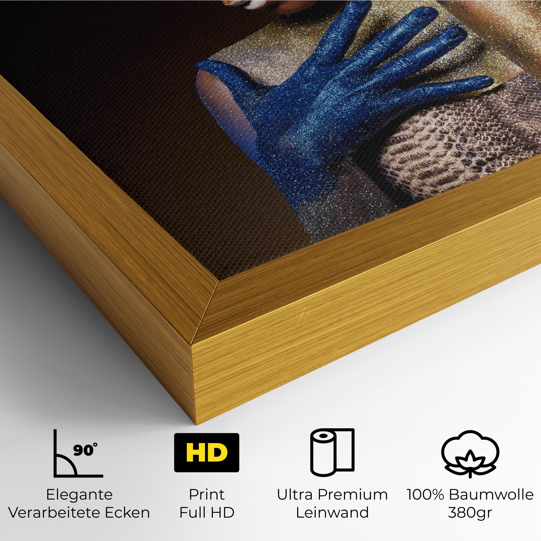 Leinwandbild Blue Hands Makeup mockup 4