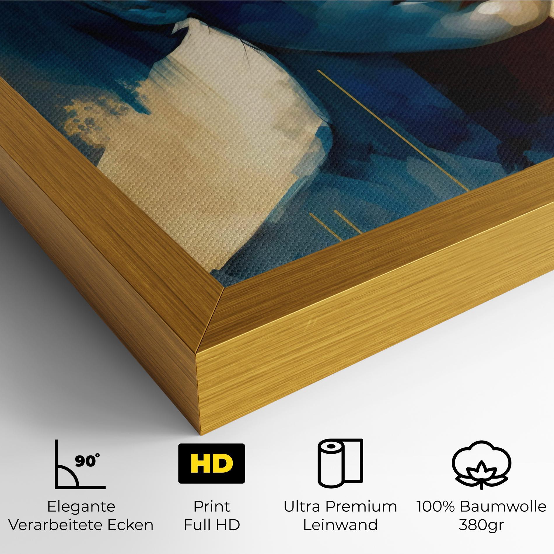 Leinwandbild Gold Blue Face mockup 4