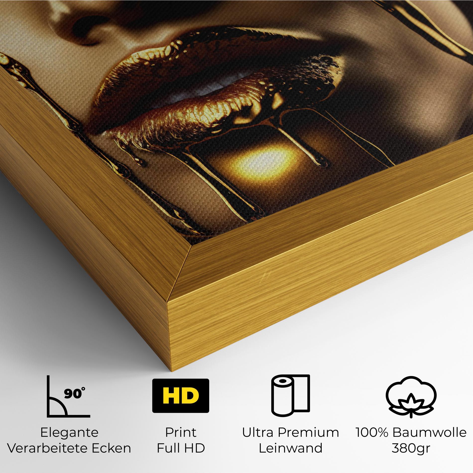 Leinwandbild Gold Dripping Makeup mockup 4
