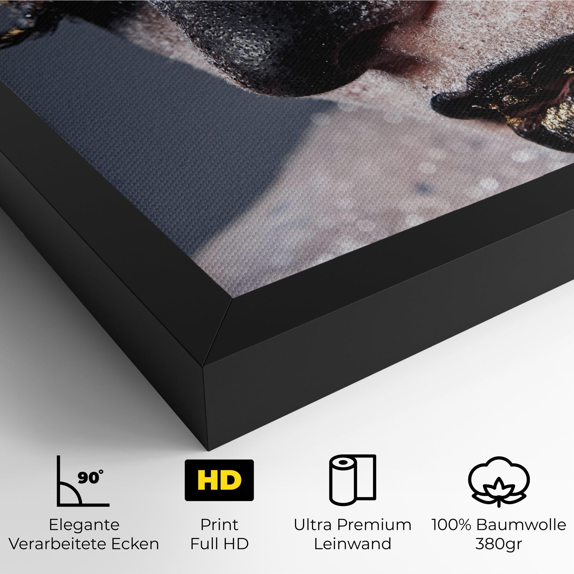 Leinwandbild Beautiful Gold Artistic Makeup mockup 4