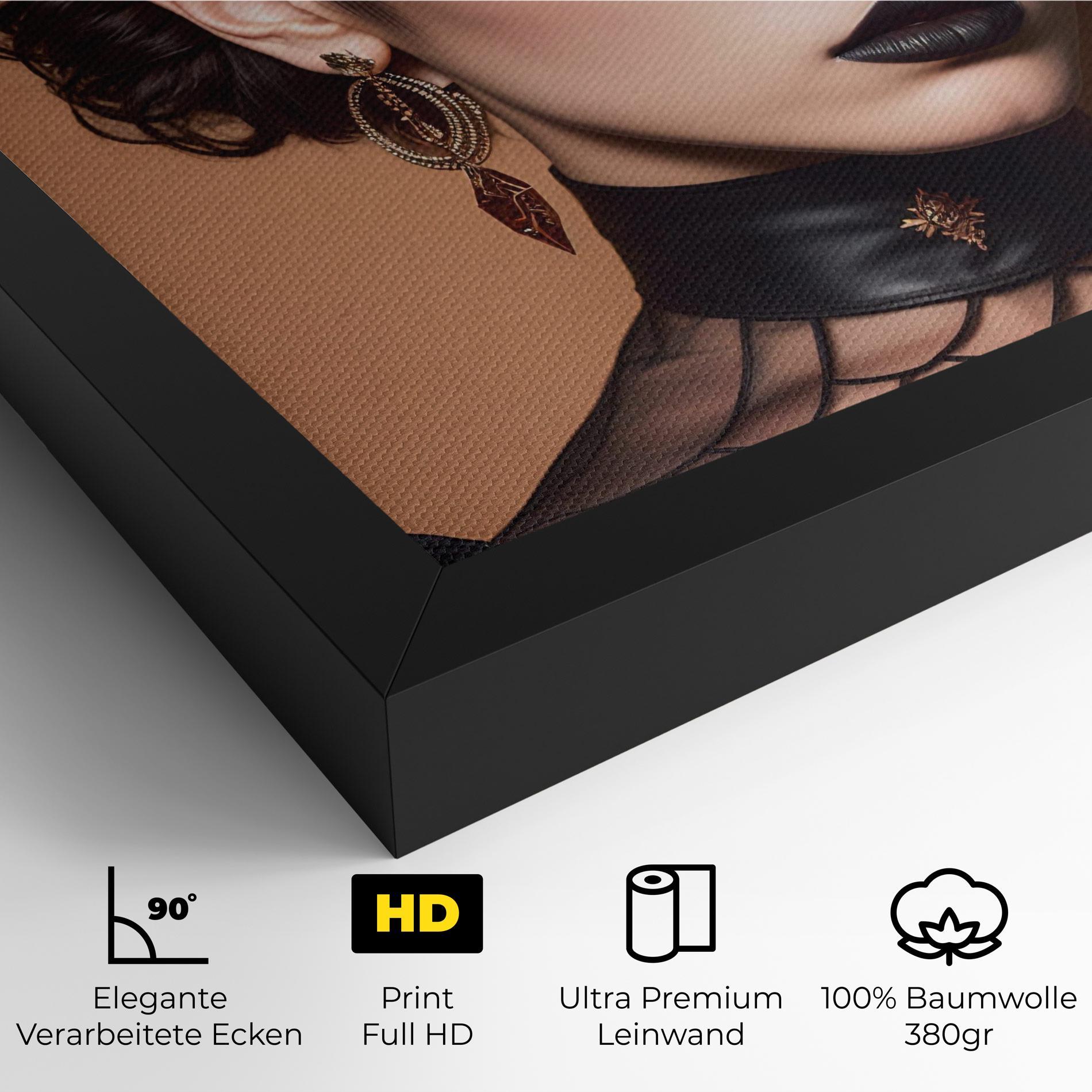 Leinwandbild Black Lips Makeup mockup 4