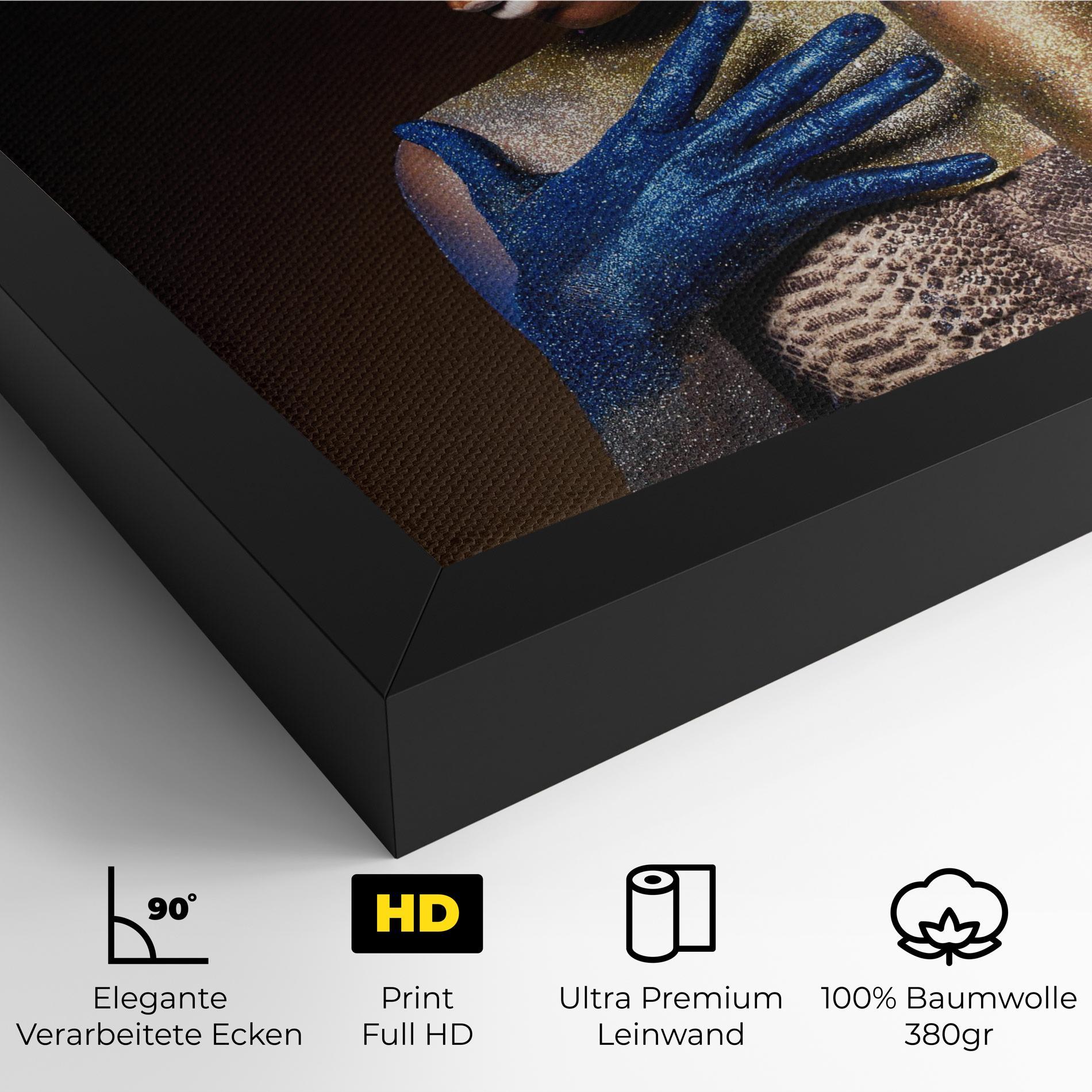 Leinwandbild Blue Hands Makeup mockup 4