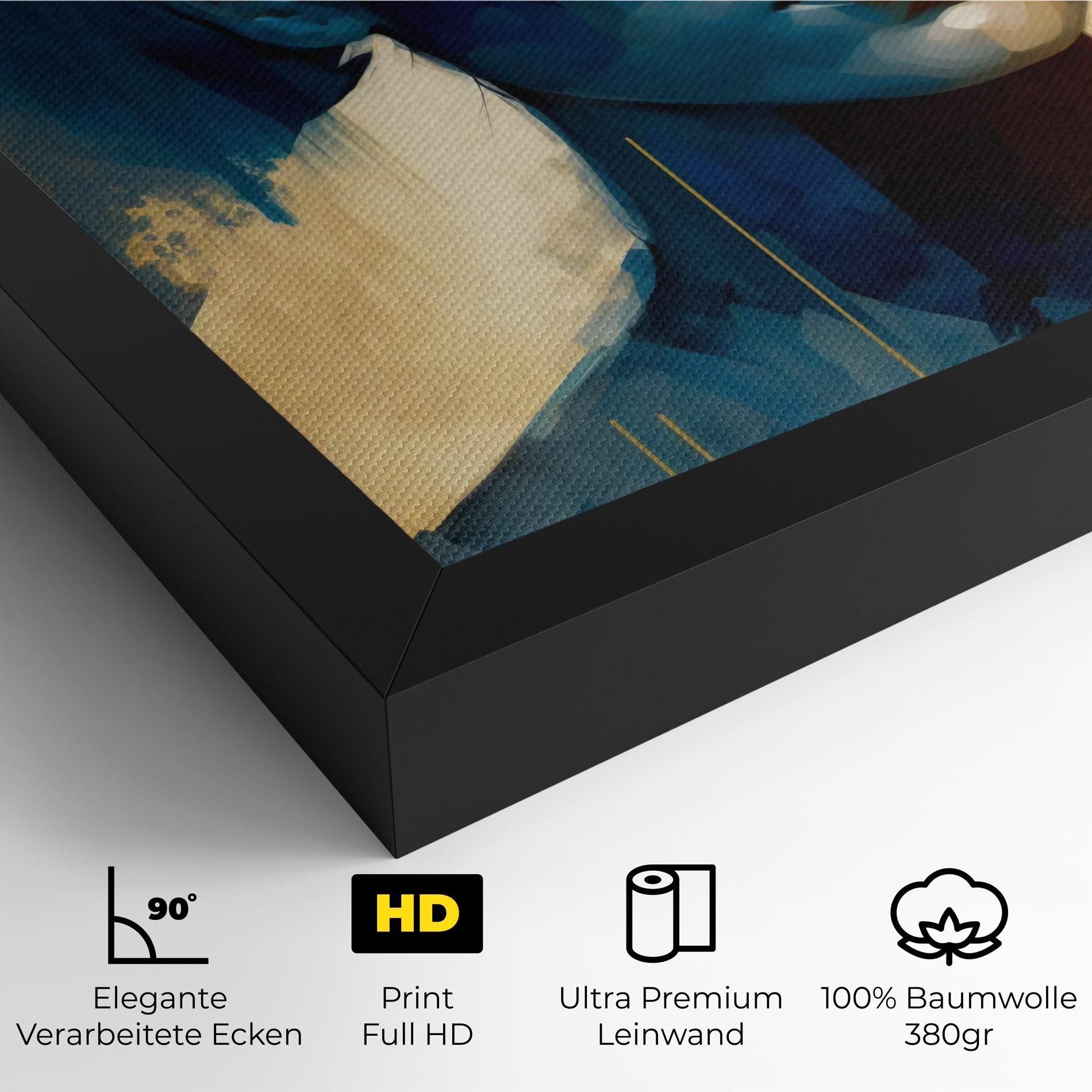 Gold Blue Face mockup 4