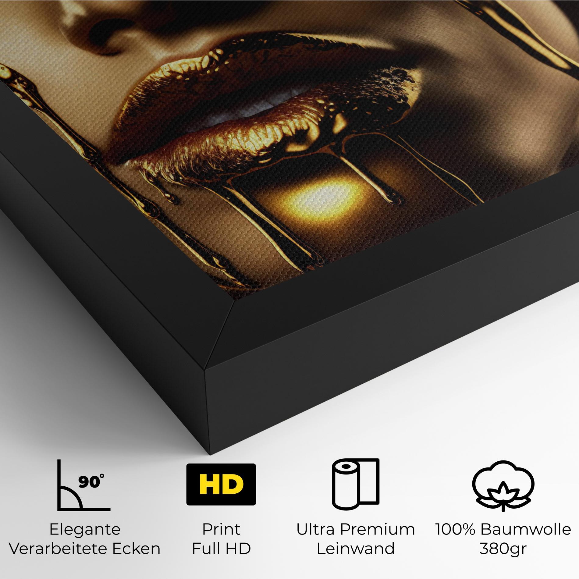 Leinwandbild Gold Dripping Makeup mockup 4
