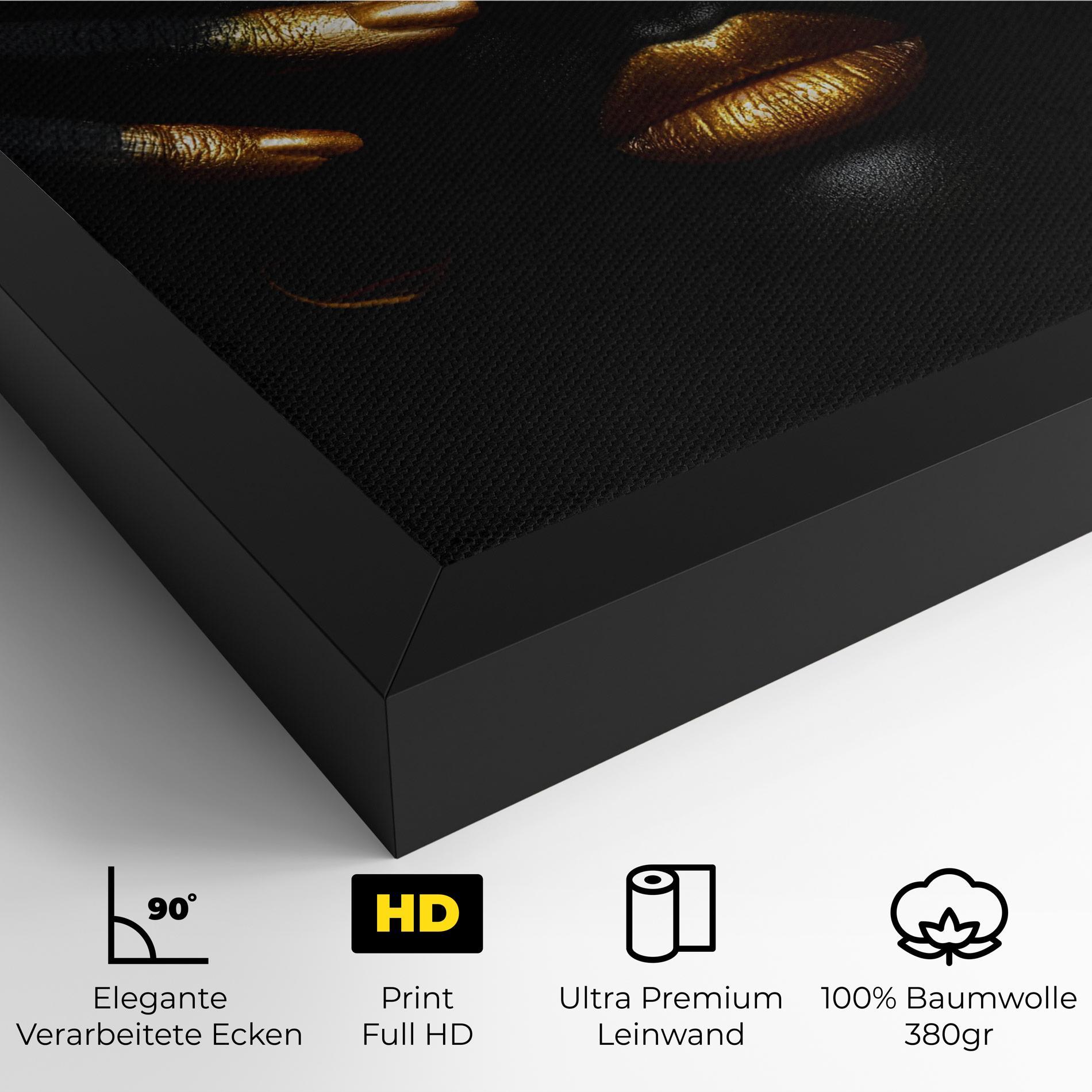 Leinwandbild Gold Makeup Fingertips mockup 4