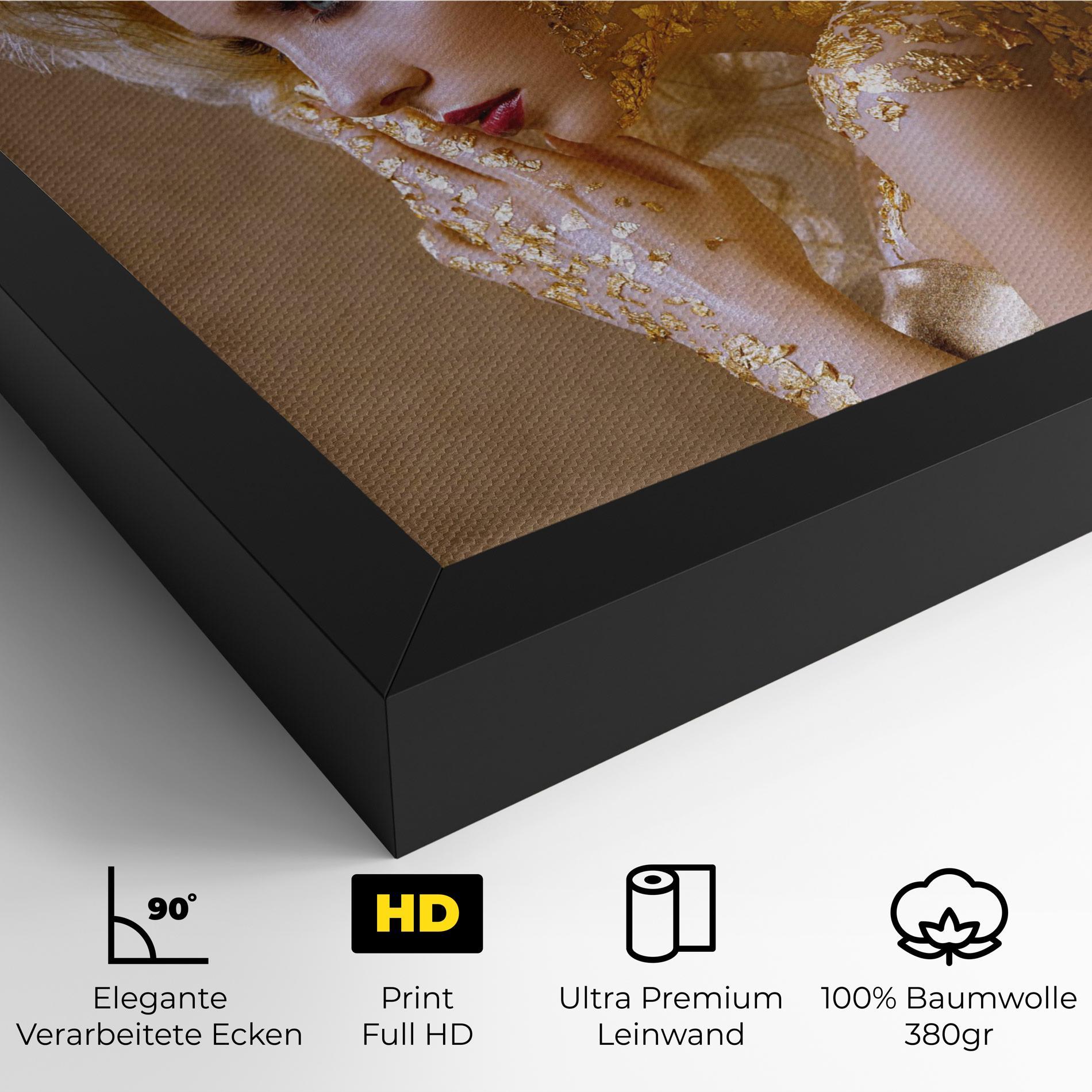 Leinwandbild Gold Paper Makeup mockup 4