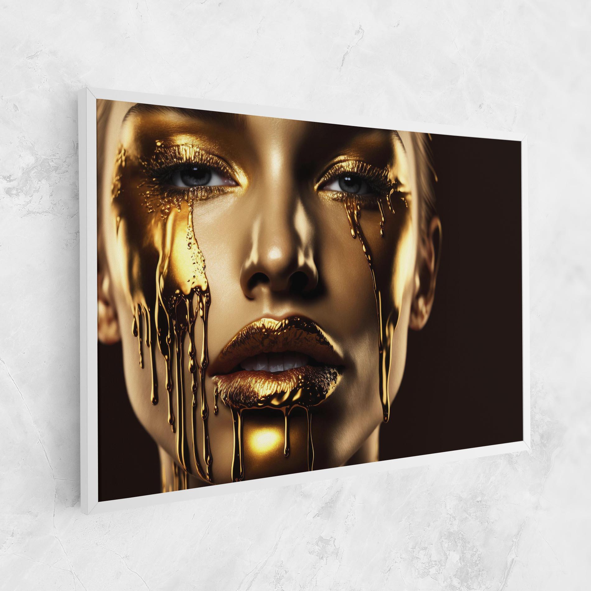 Leinwandbild Gold Dripping Makeup mockup 1
