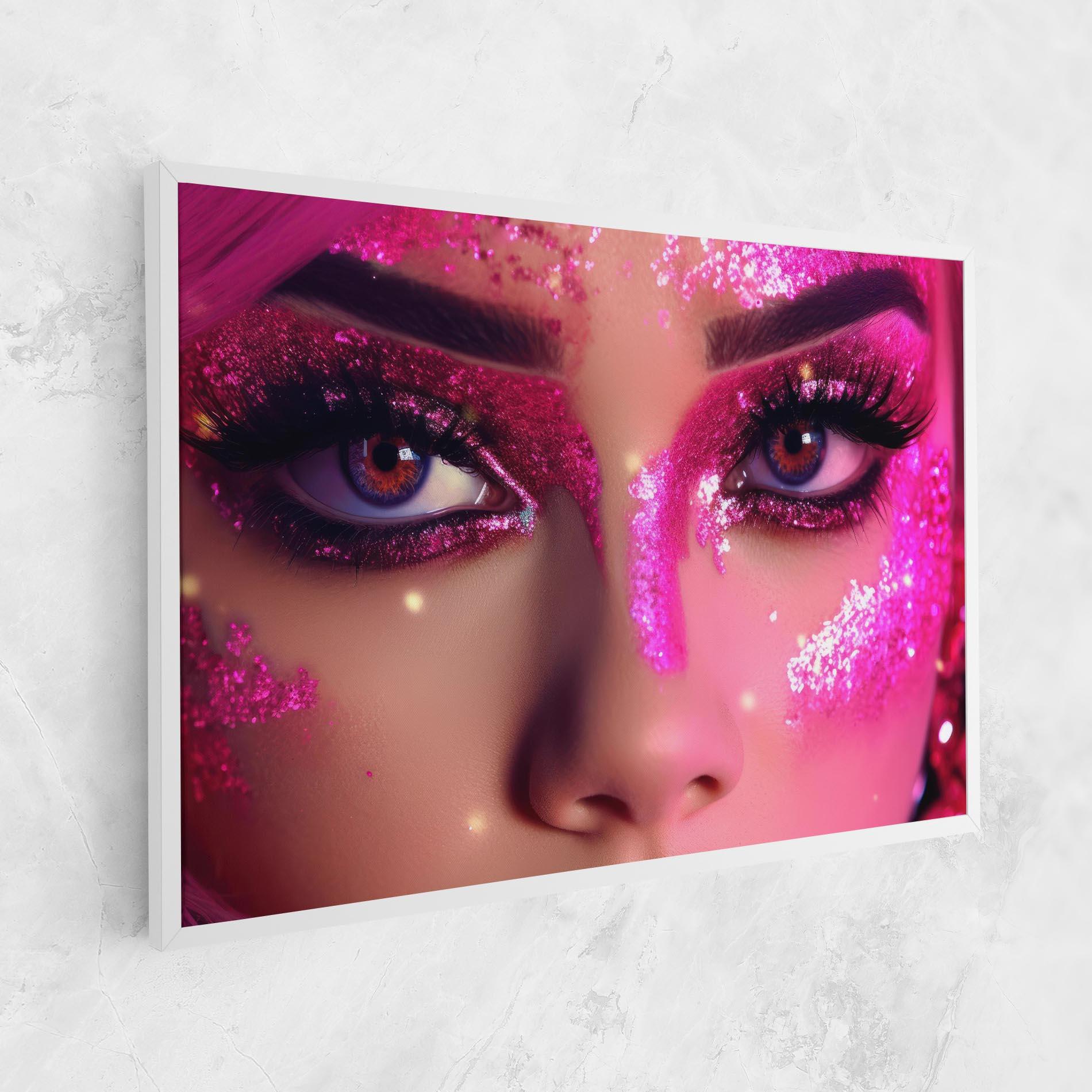 Leinwandbild Pink Glitter Makeup mockup 1