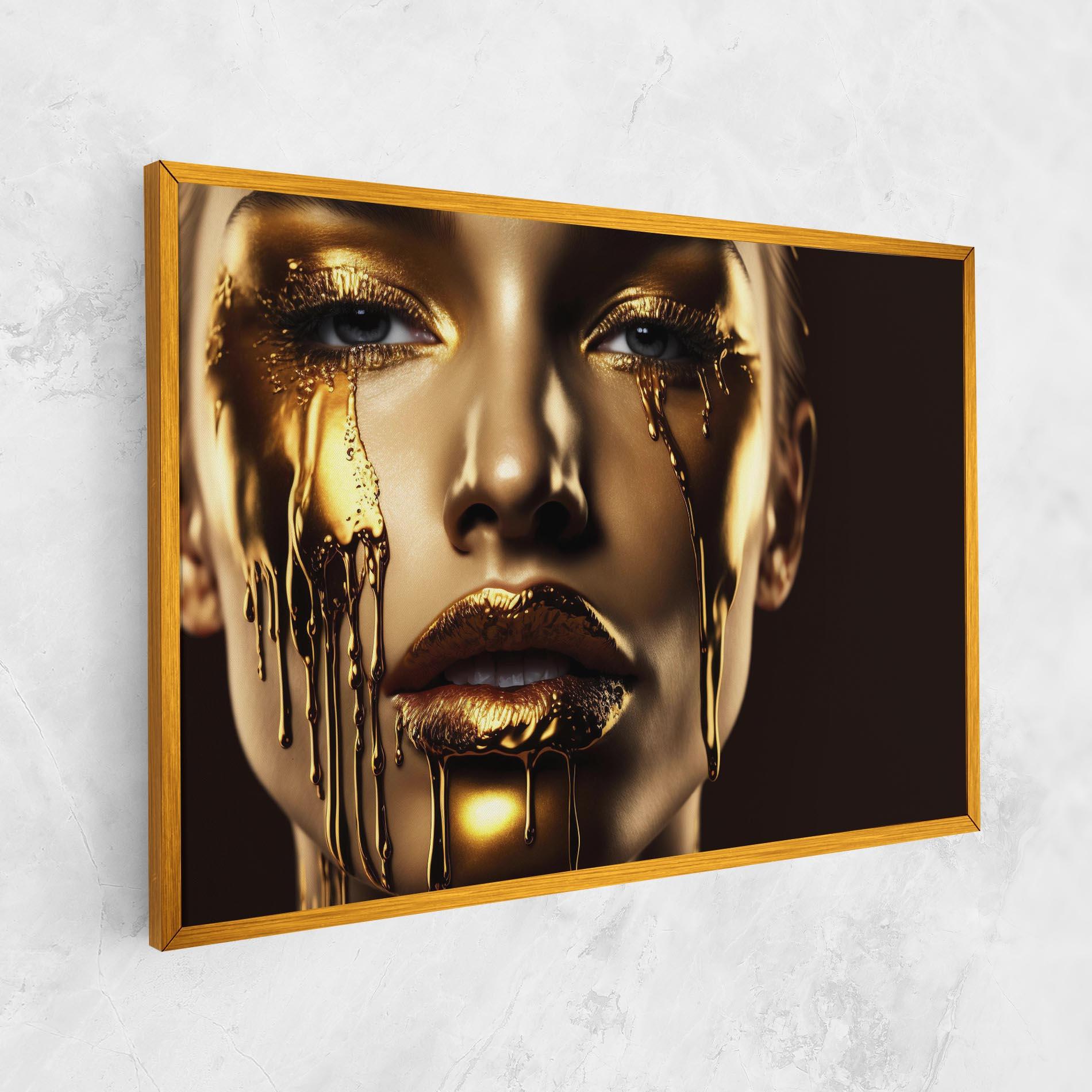 Leinwandbild Gold Dripping Makeup mockup 1