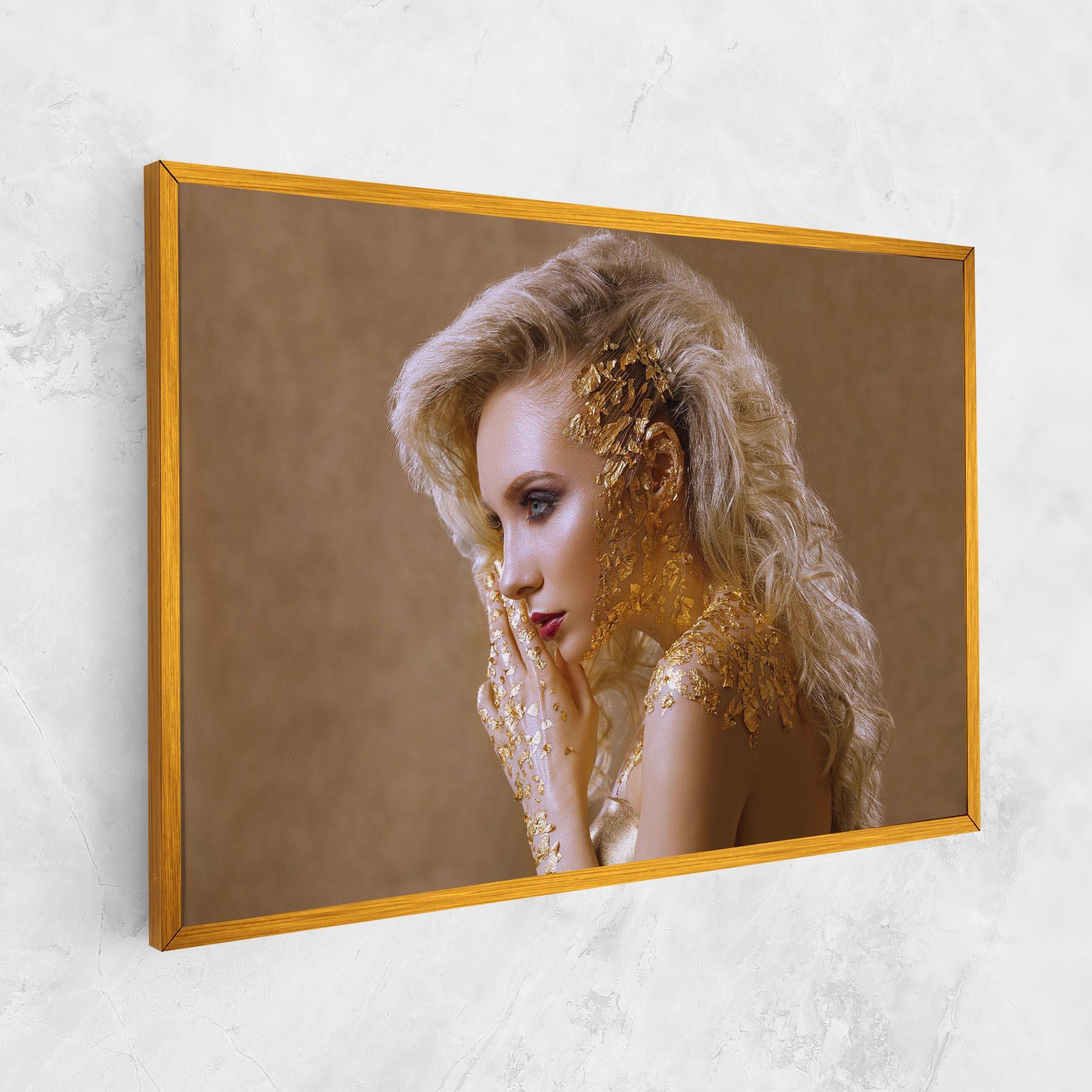 Leinwandbild Gold Paper Makeup mockup 1