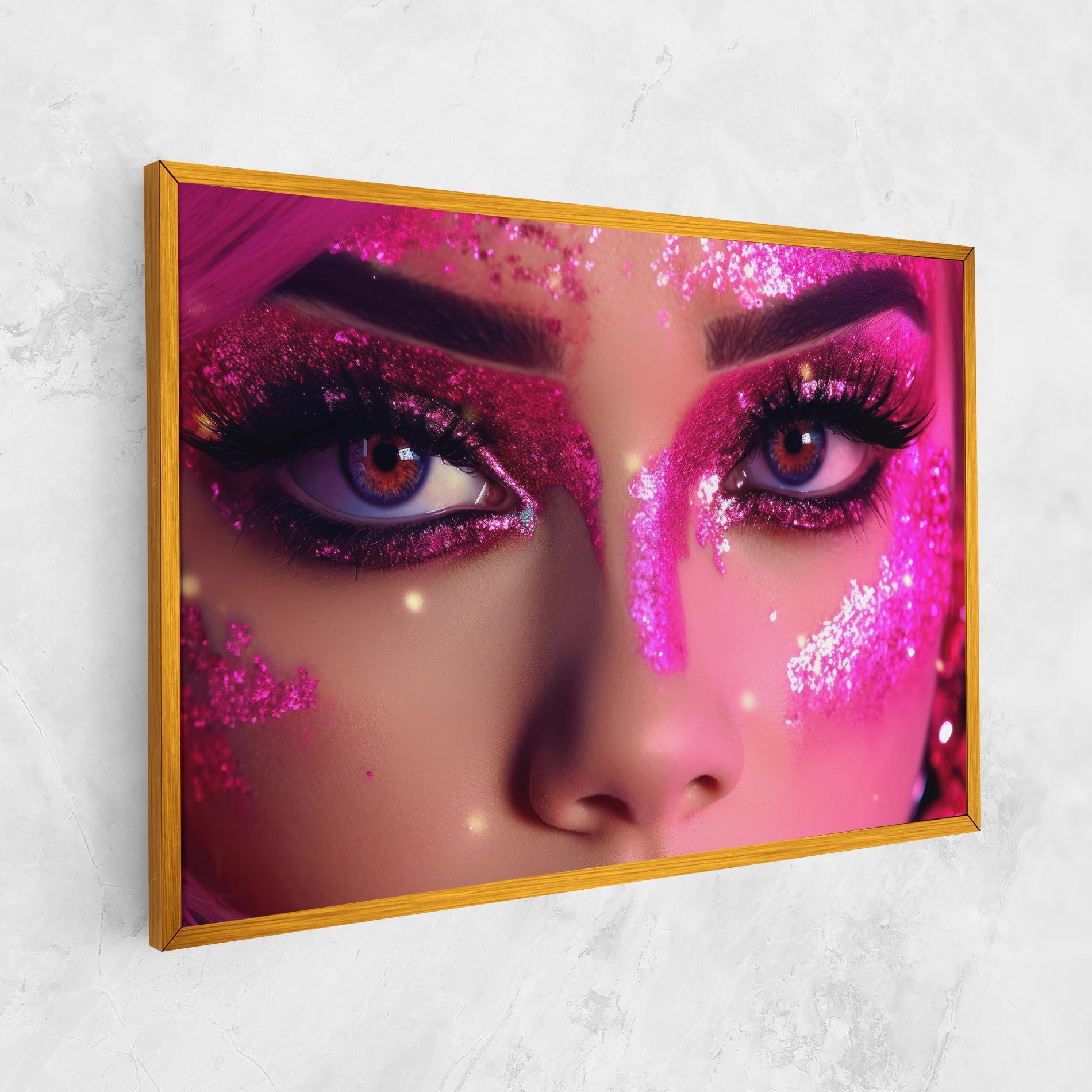 Leinwandbild Pink Glitter Makeup mockup 1