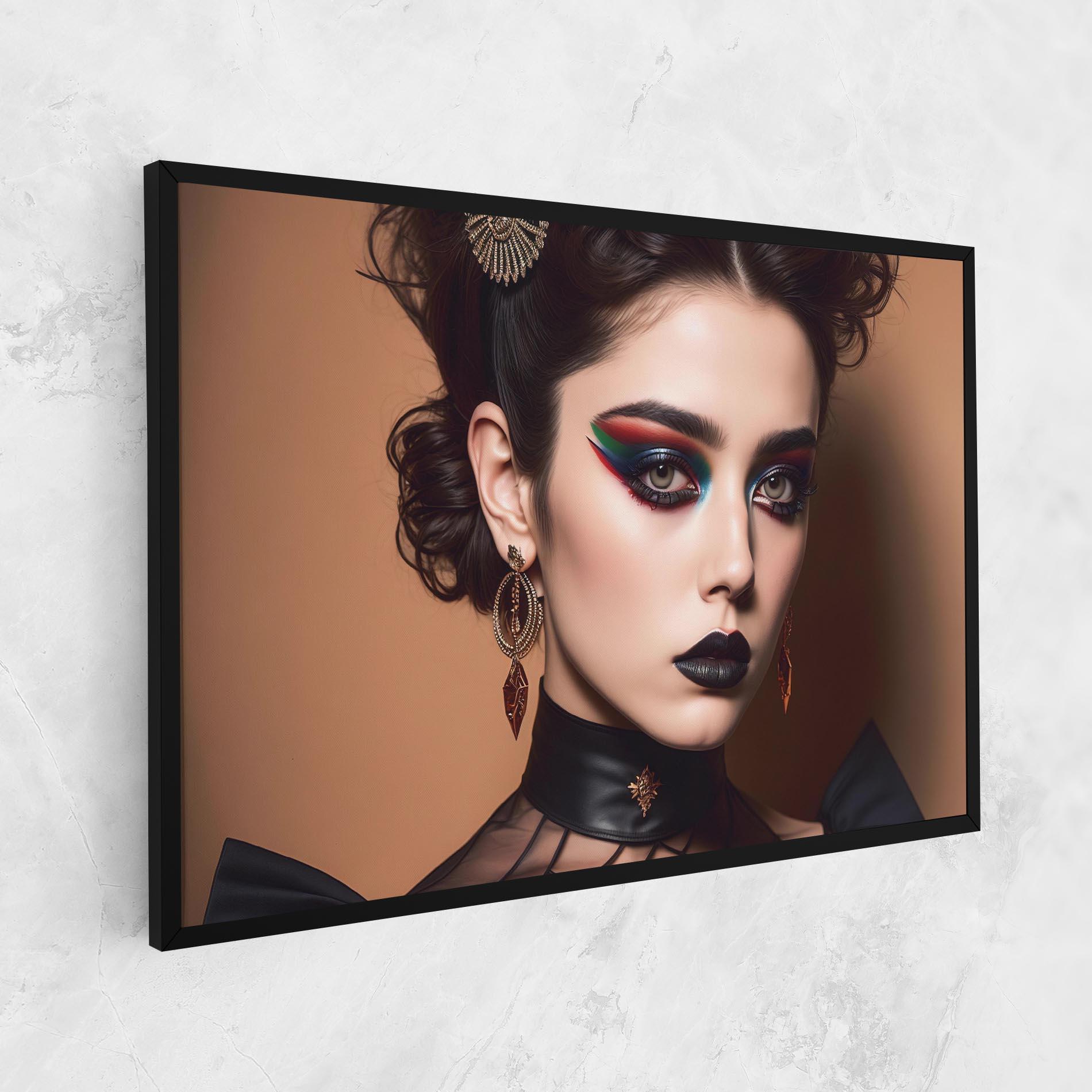 Leinwandbild Black Lips Makeup mockup 1