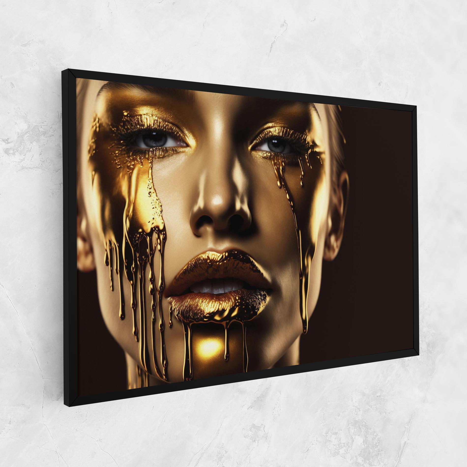 Leinwandbild Gold Dripping Makeup mockup 1