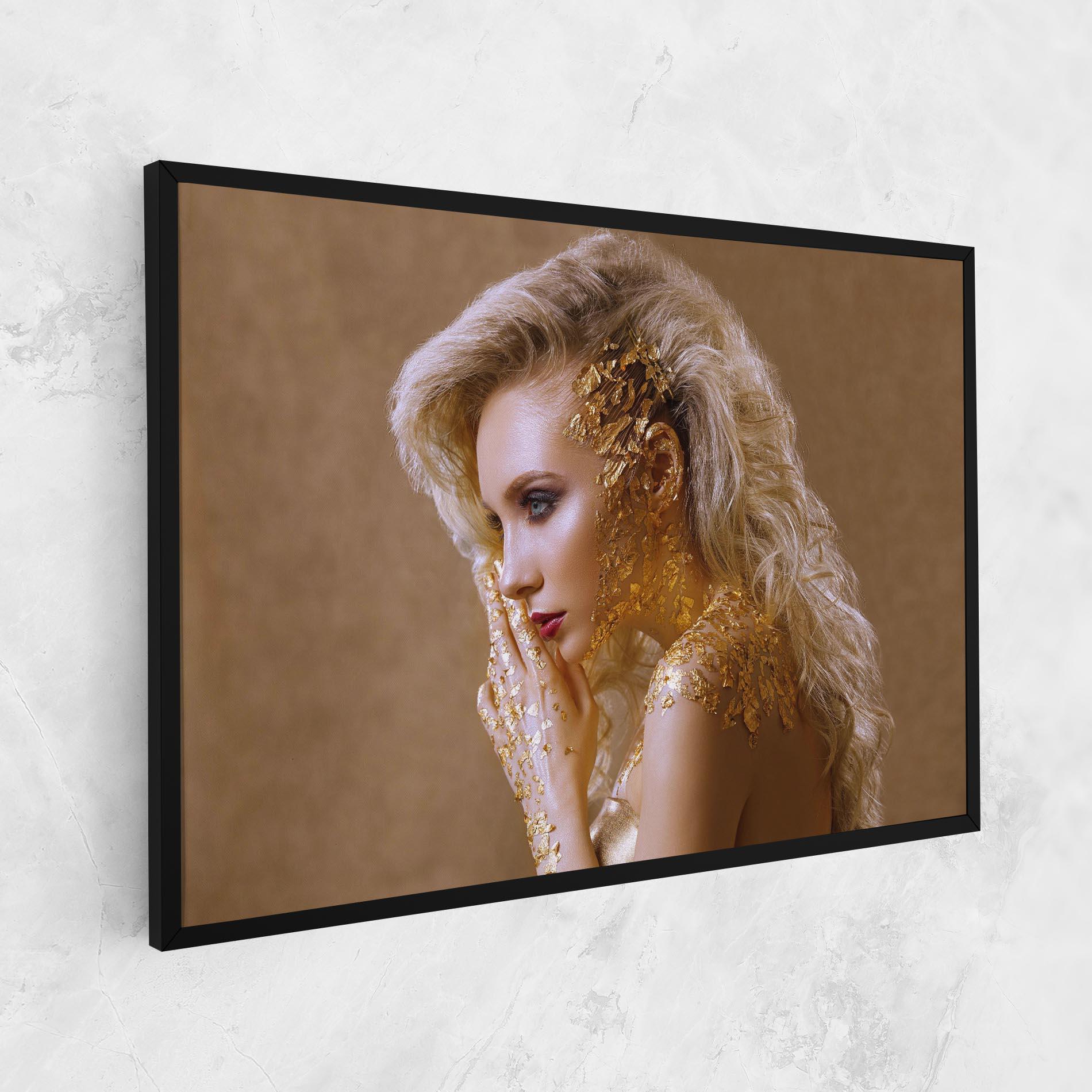 Leinwandbild Gold Paper Makeup mockup 1