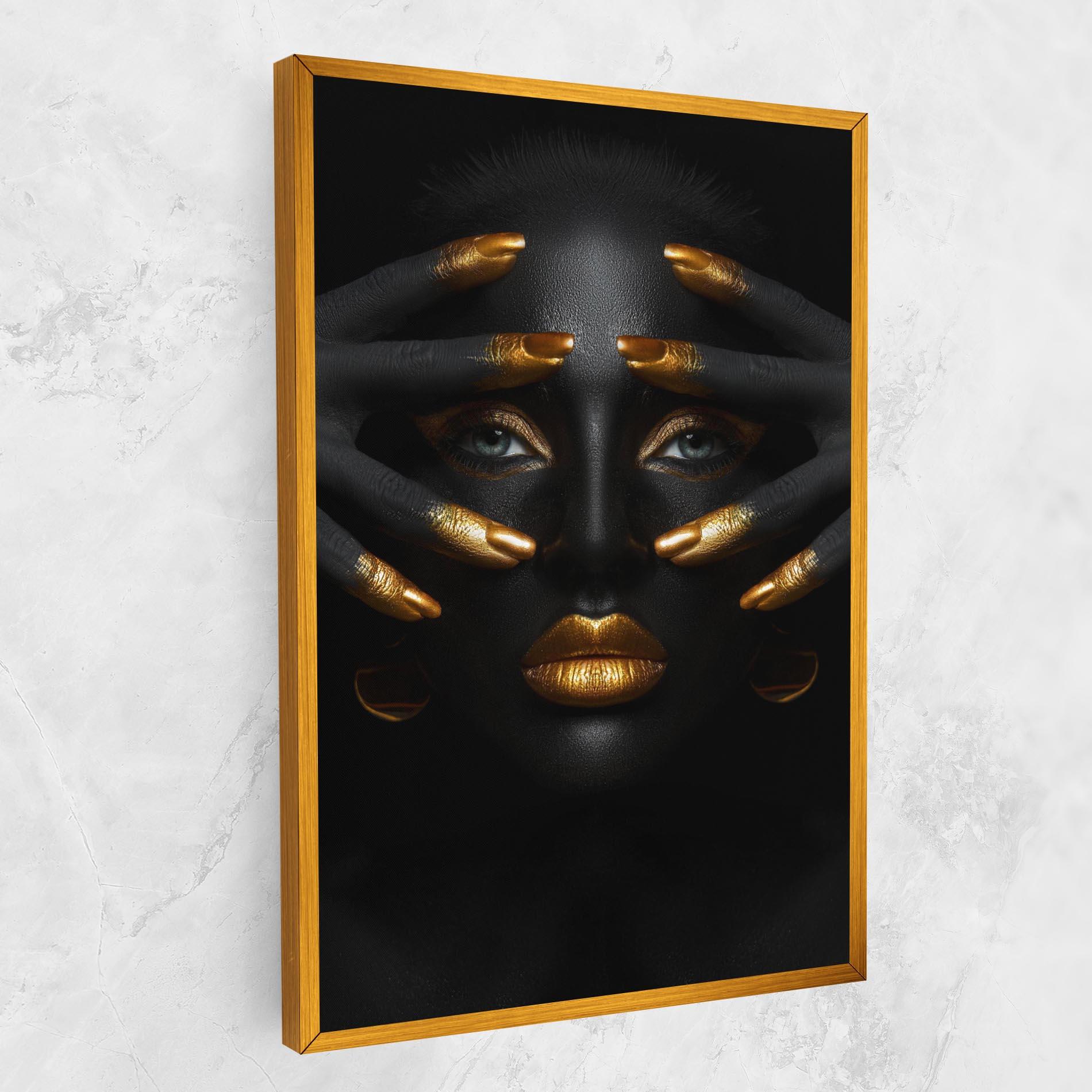 Leinwandbild Gold Makeup Fingertips mockup 1