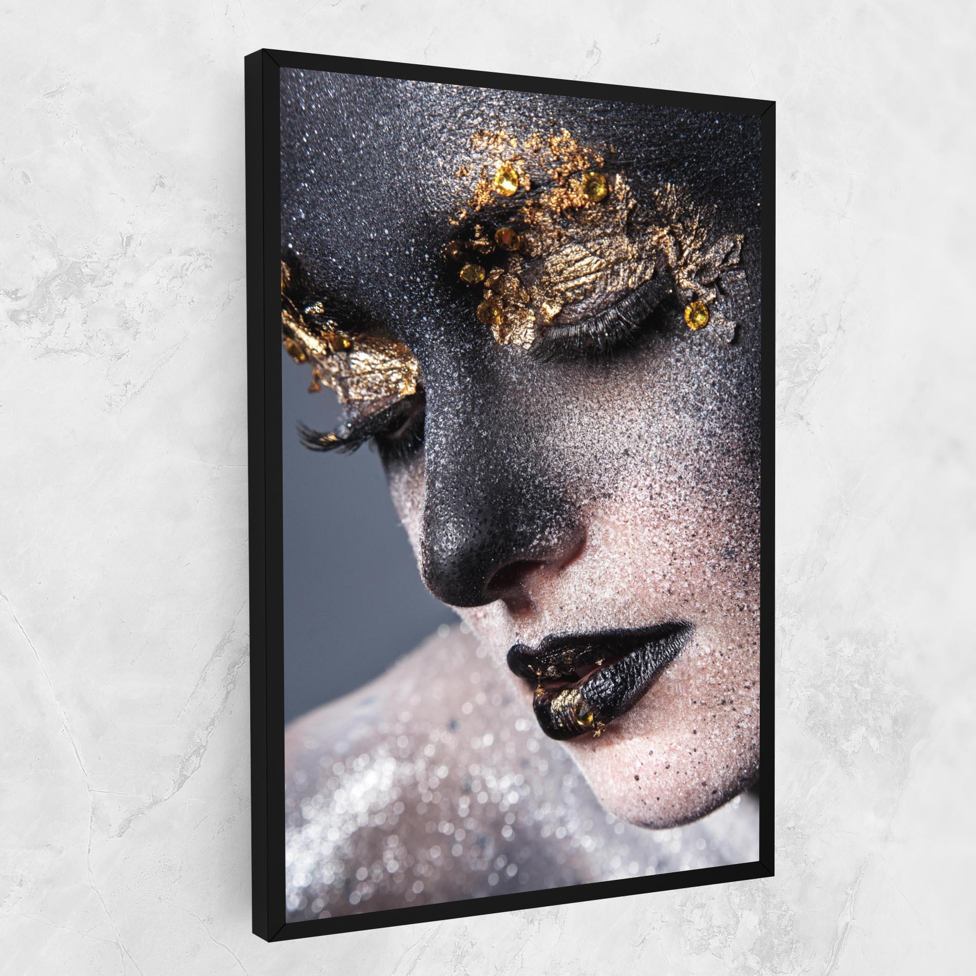 Leinwandbild Beautiful Gold Artistic Makeup mockup 1