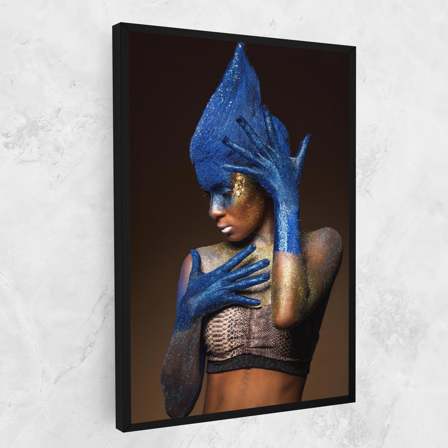 Leinwandbild Blue Hands Makeup mockup 1