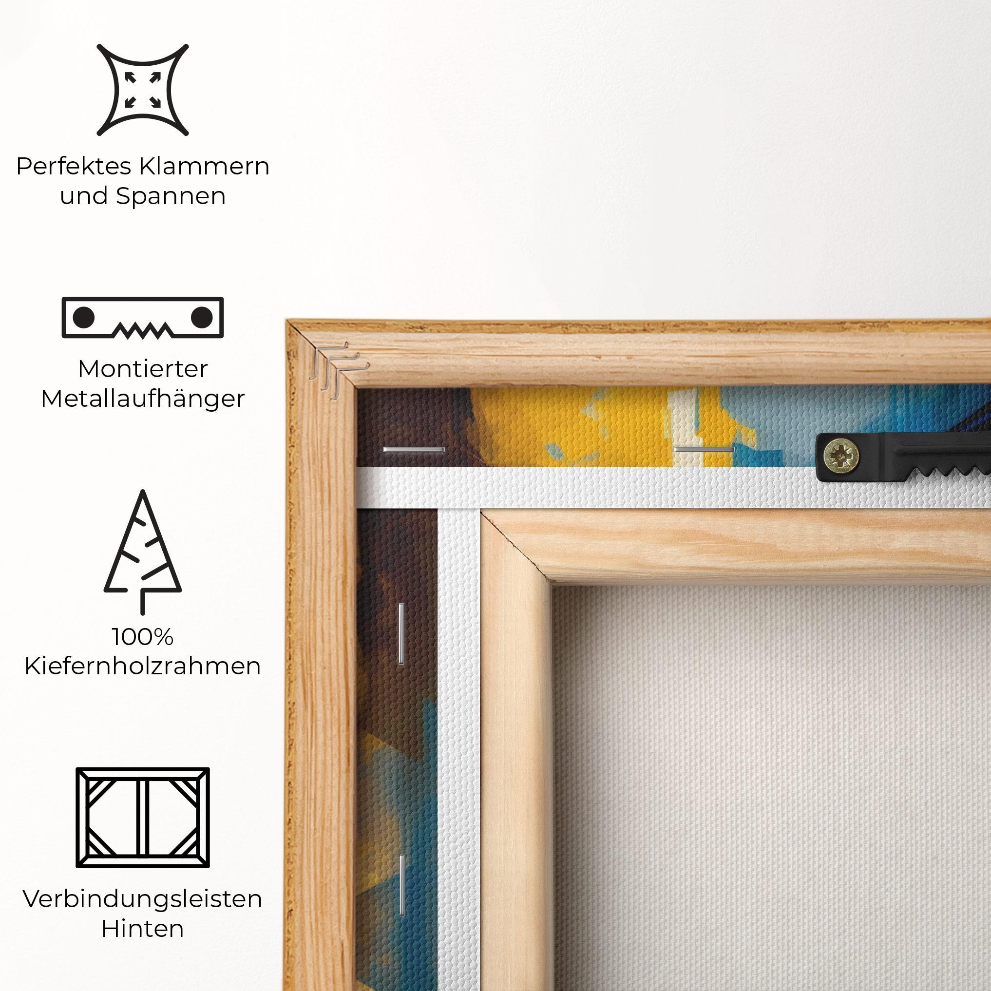 Leinwandbild Gold Blue Face mockup 5