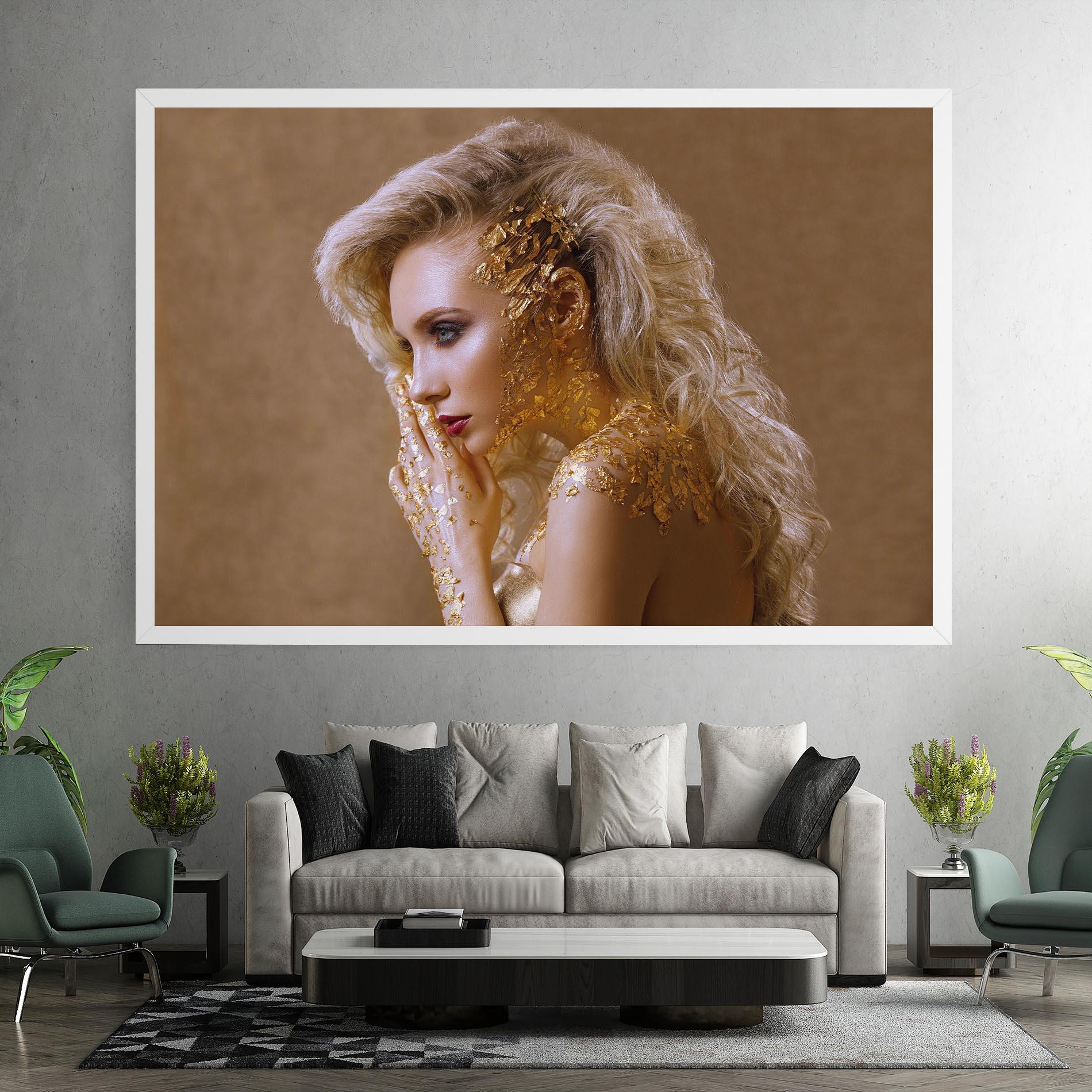 Leinwandbild Gold Paper Makeup mockup 7