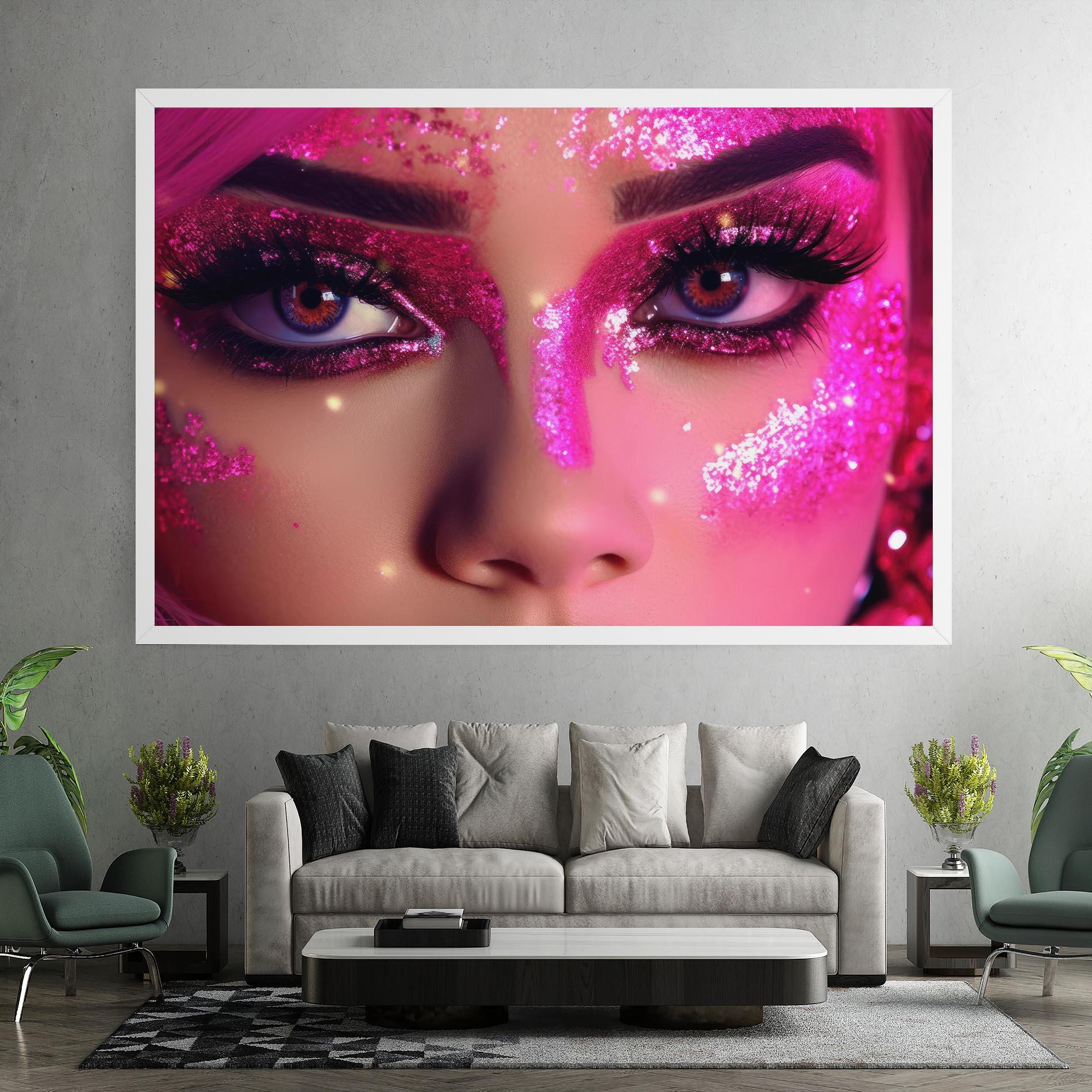 Leinwandbild Pink Glitter Makeup mockup 7