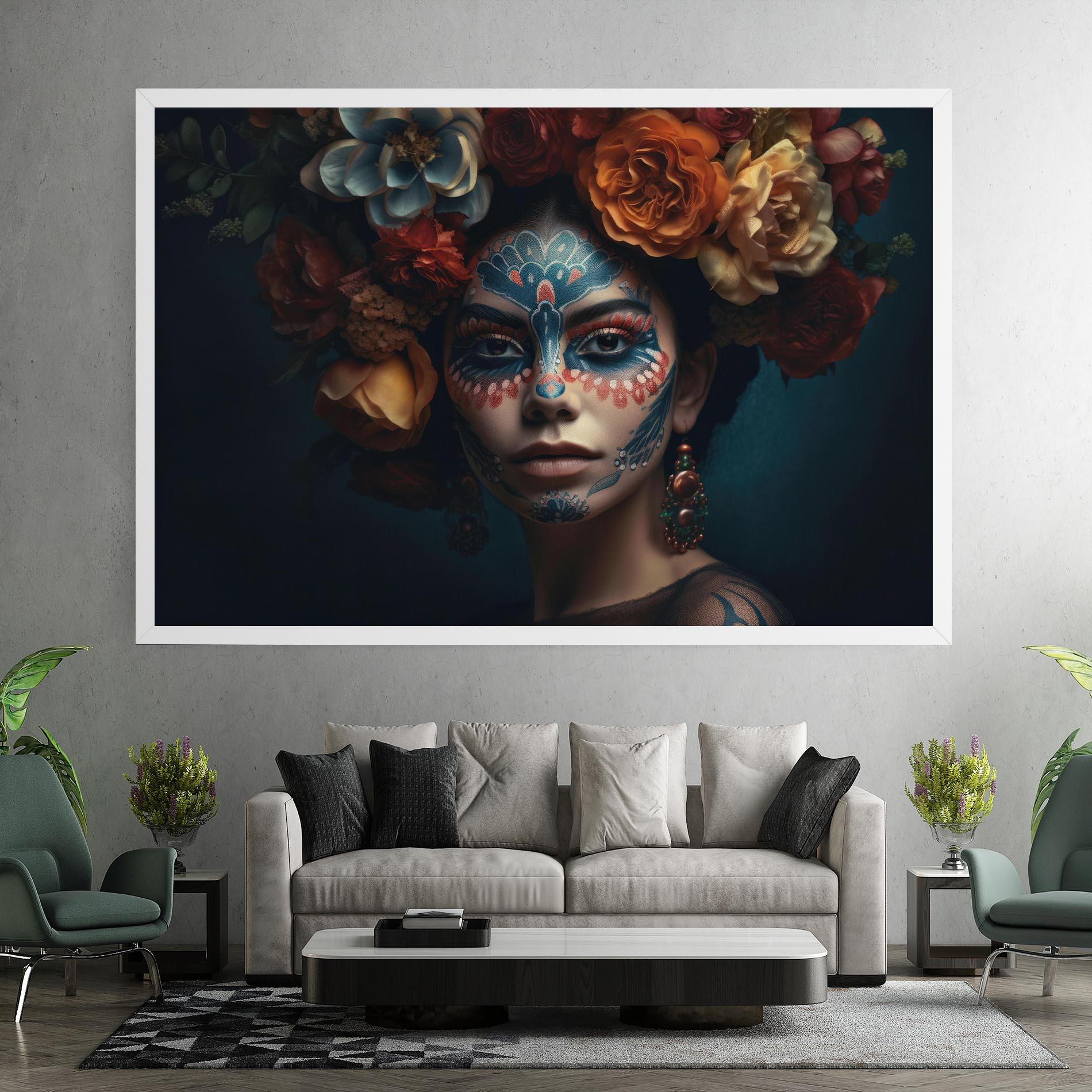 Leinwandbild Skull Makeup mockup 7