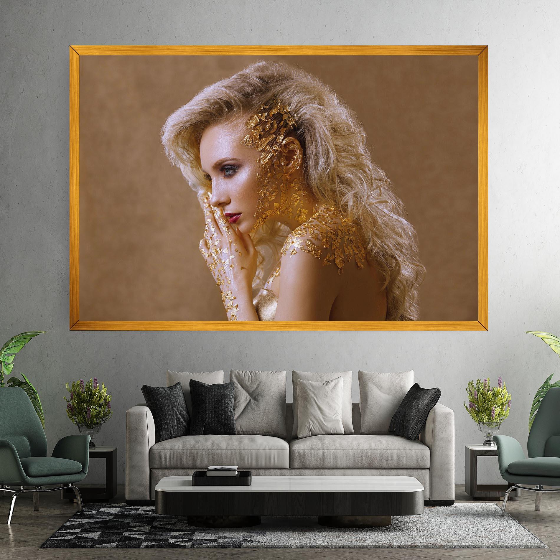 Leinwandbild Gold Paper Makeup mockup 7