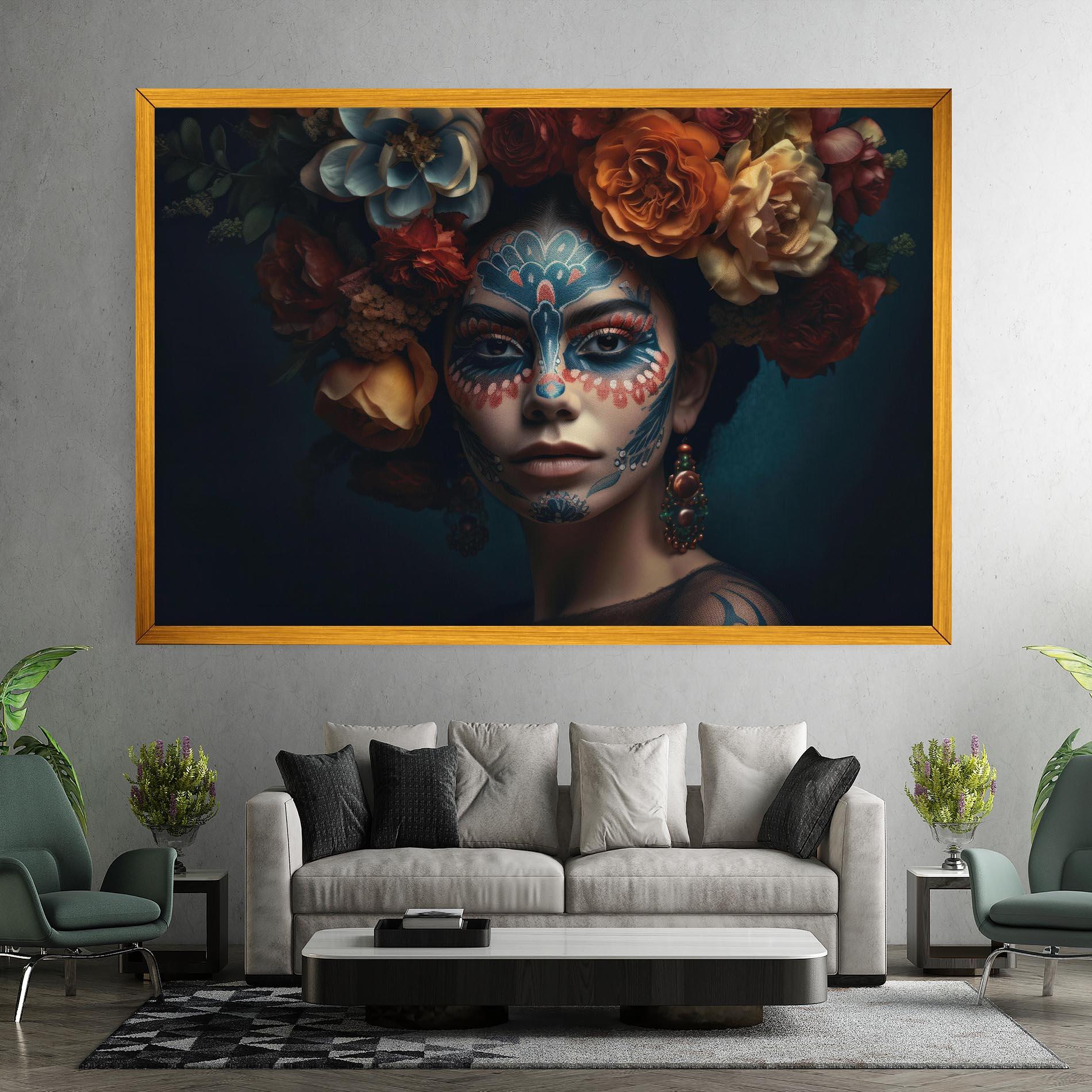 Leinwandbild Skull Makeup mockup 7