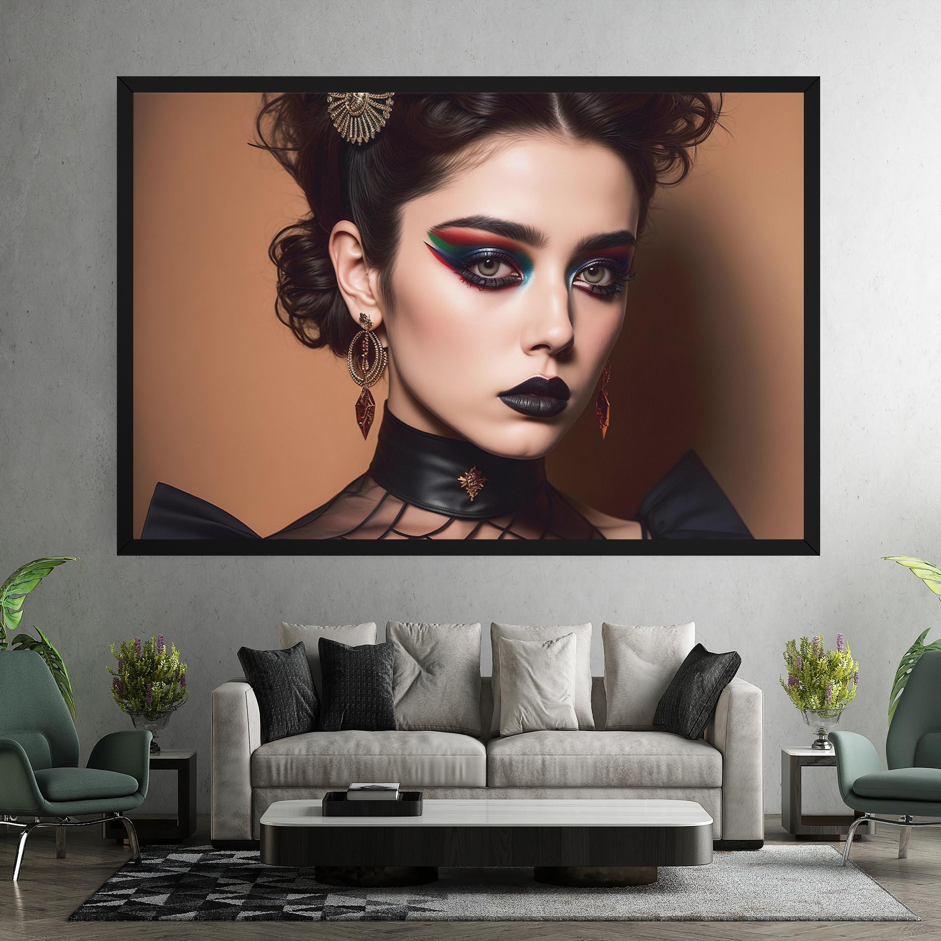 Leinwandbild Black Lips Makeup mockup 7