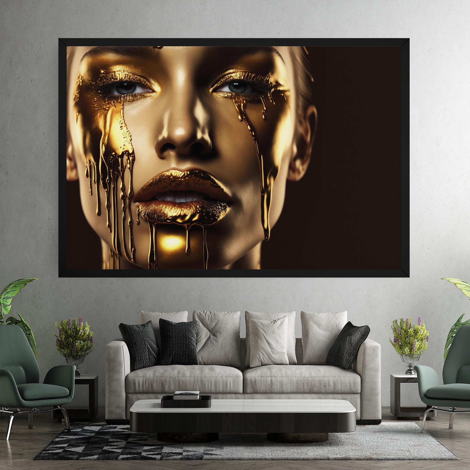 Leinwandbild Gold Dripping Makeup mockup 7
