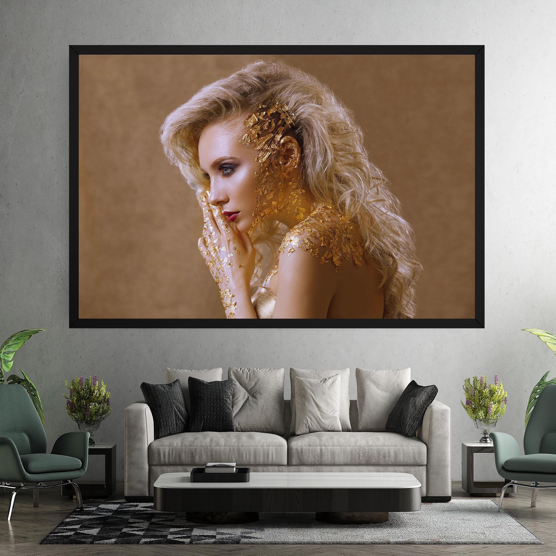 Leinwandbild Gold Paper Makeup mockup 7