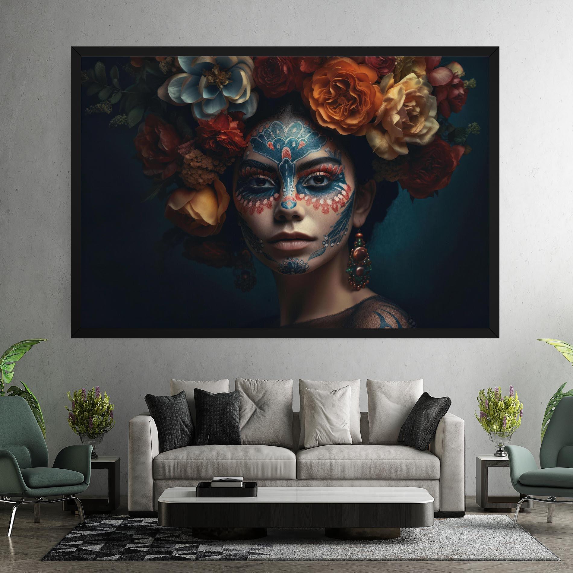 Leinwandbild Skull Makeup mockup 7