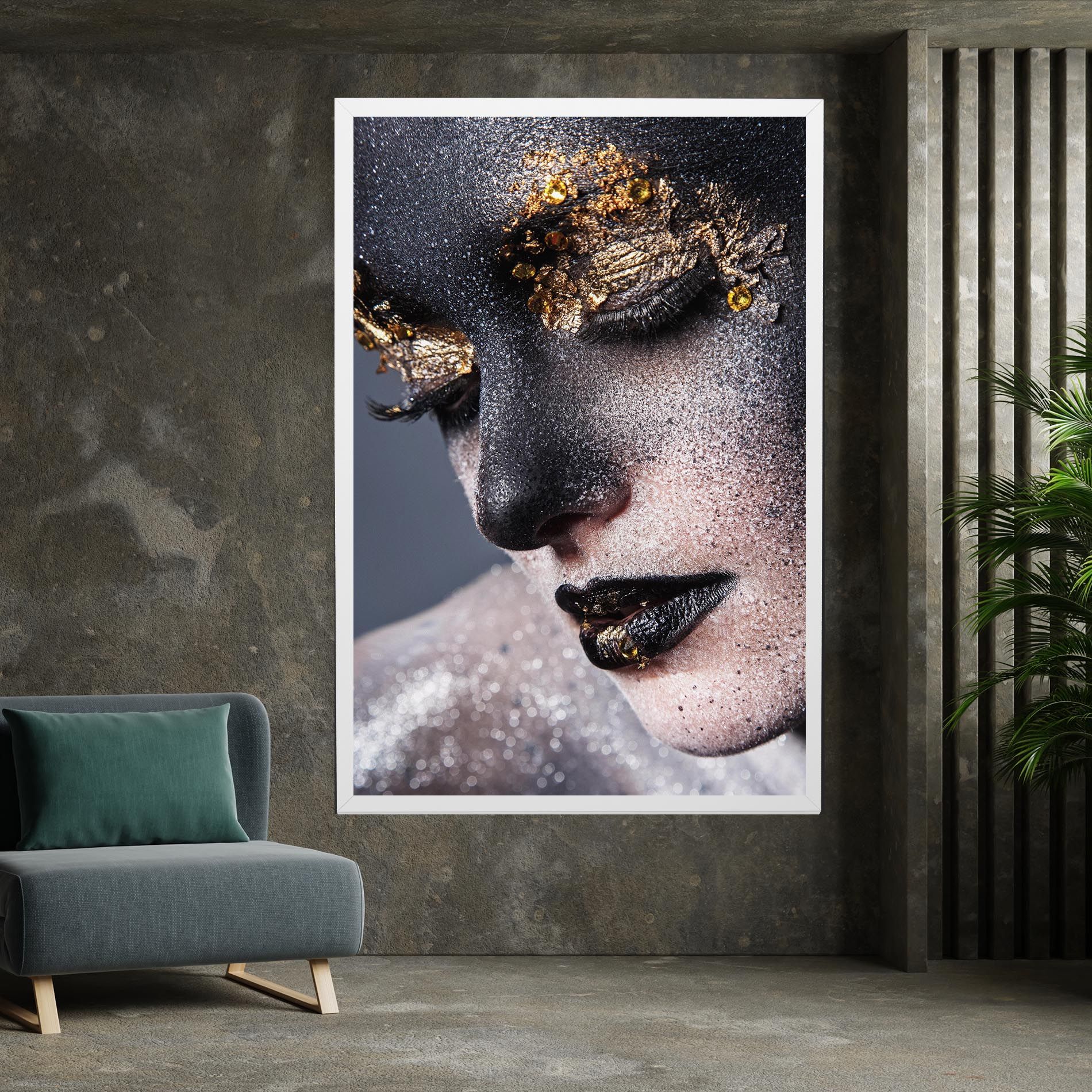 Beautiful Gold Artistic Makeup mockup 7
