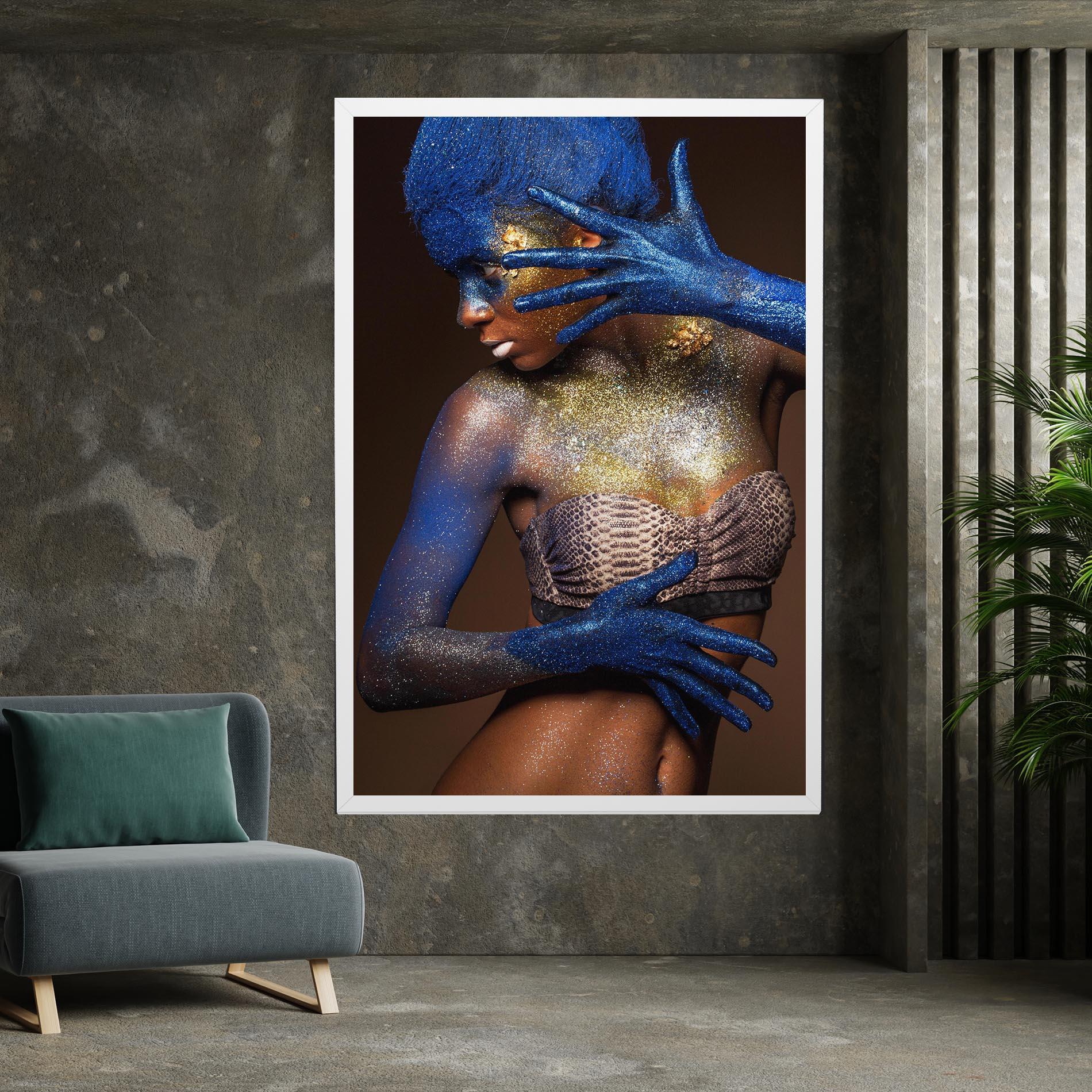 Leinwandbild Blue Hair Make Up mockup 7