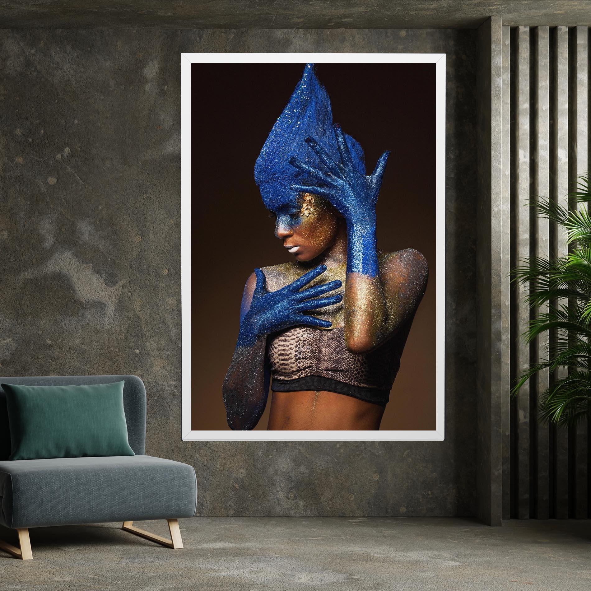 Leinwandbild Blue Hands Makeup mockup 7