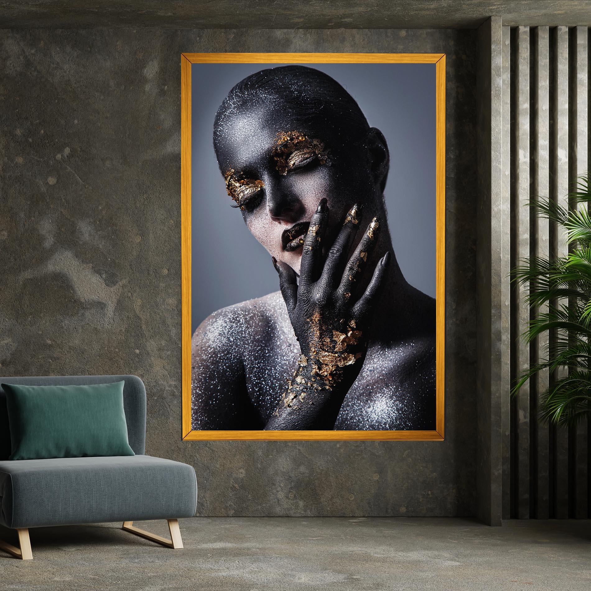 Leinwandbild Artistic Black Makeup mockup 7